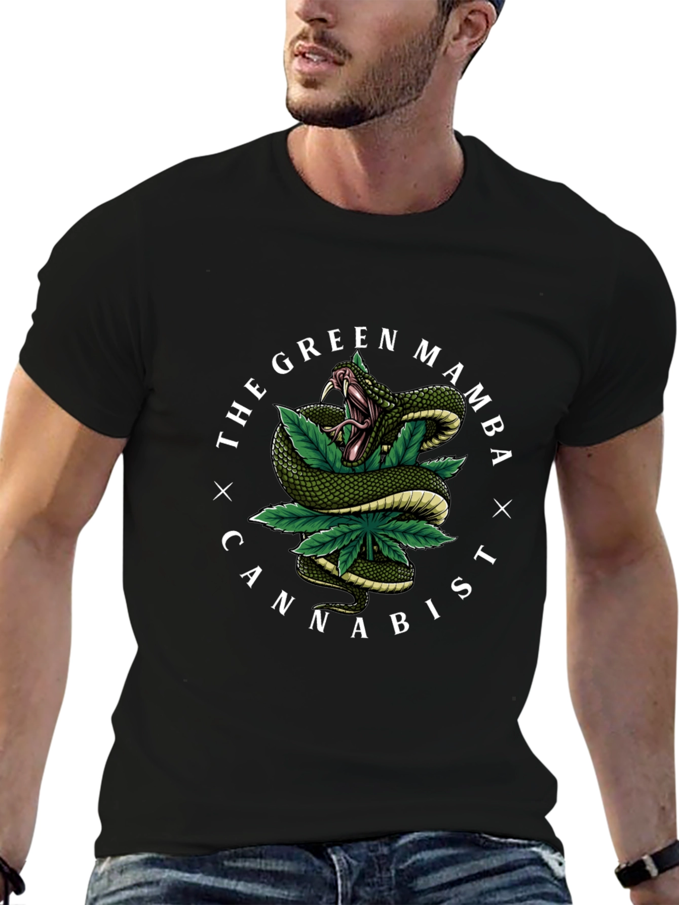 Green Mamba Cannabist T-Shirt - Black Tee