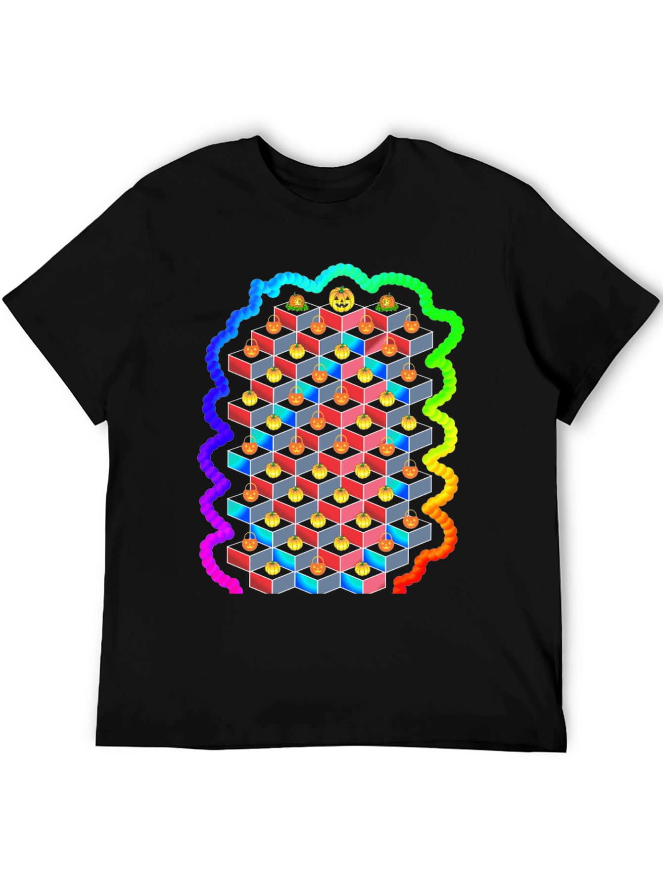 Halloween Pumpkin Cube T-Shirt