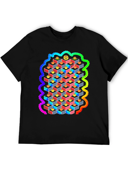Halloween Pumpkin Cube T-Shirt