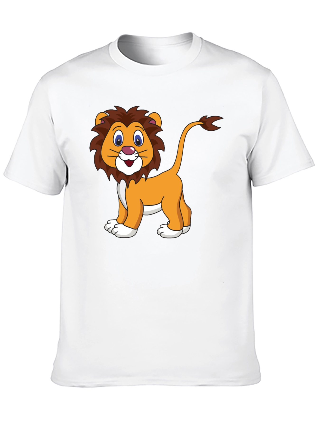 Cartoon Lion Graphic Black T-Shirt