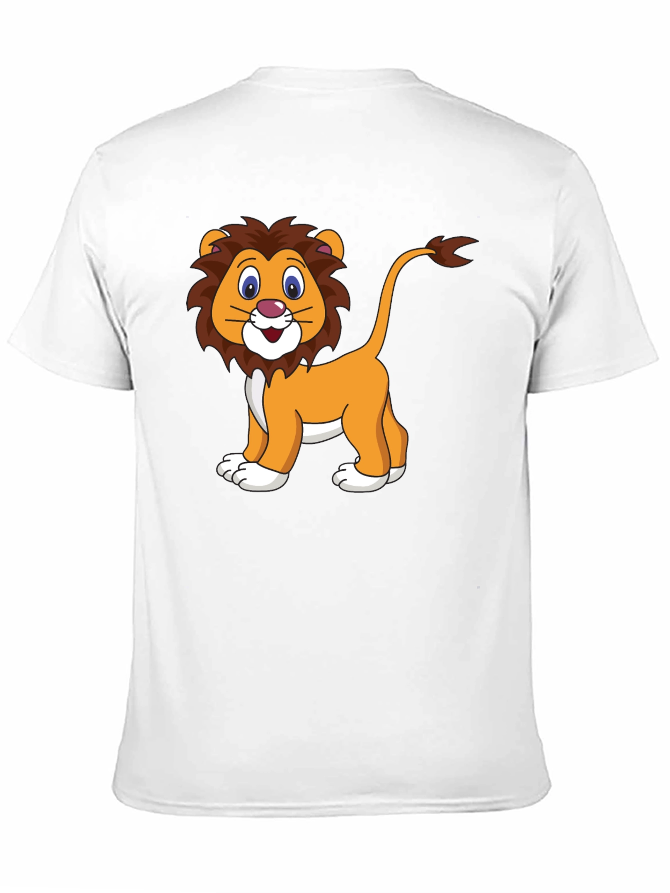 Cartoon Lion Graphic Black T-Shirt