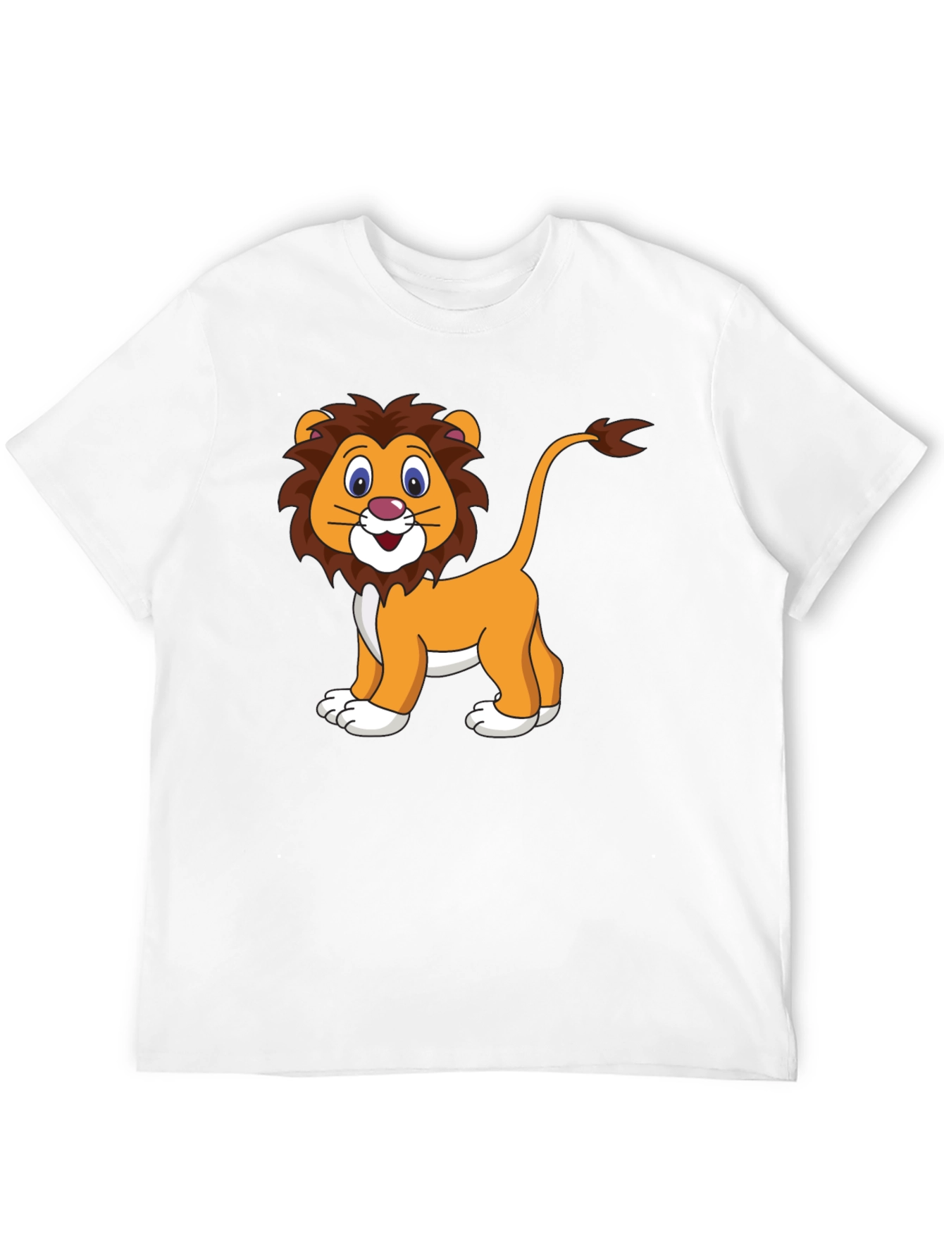 Cartoon Lion Graphic Black T-Shirt