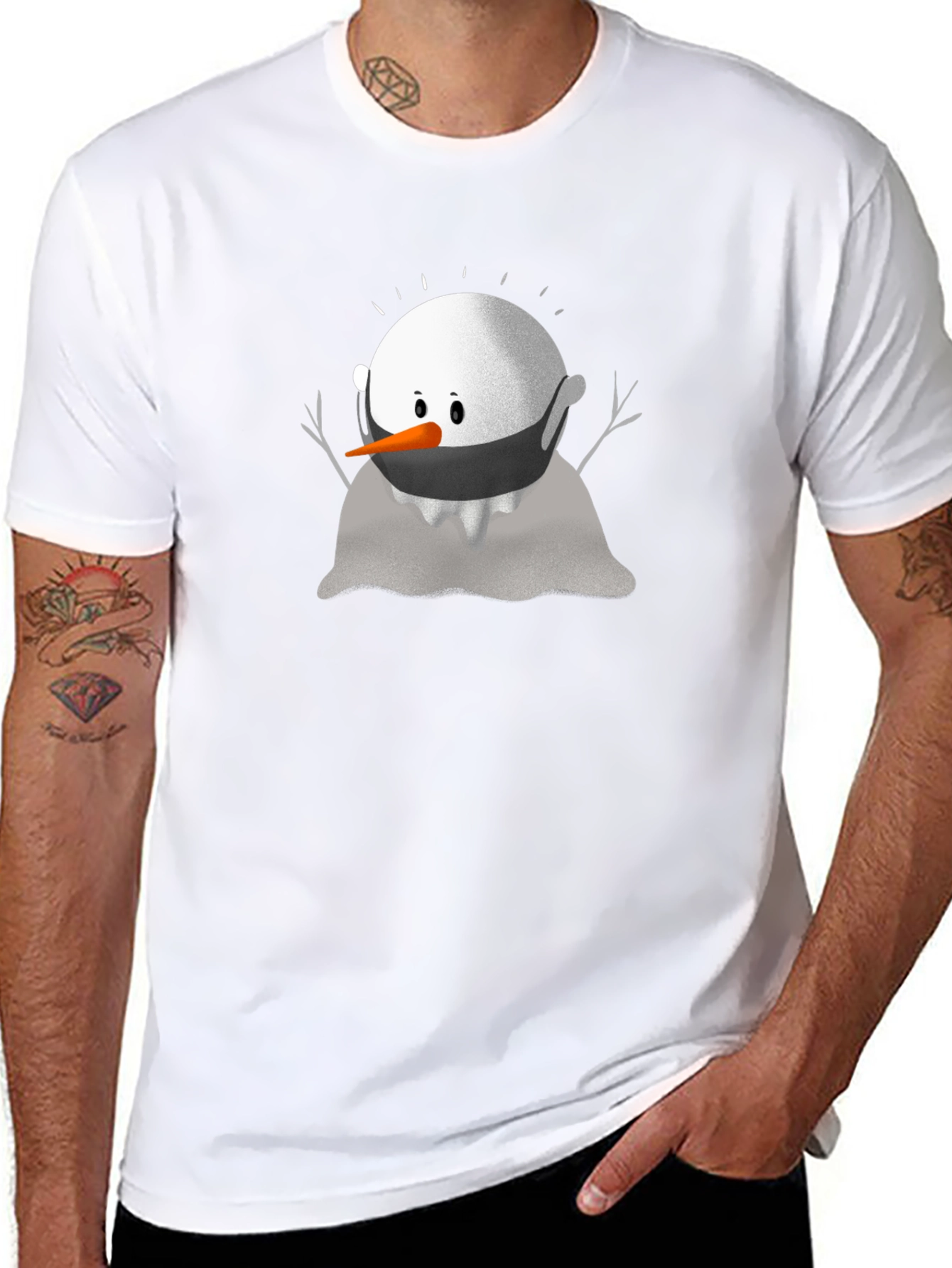 Masked Snowman Graphic Tee