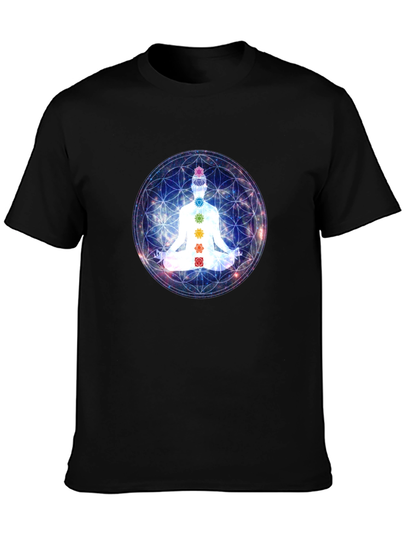 Chakra Meditation T-Shirt - Black Yoga Tee