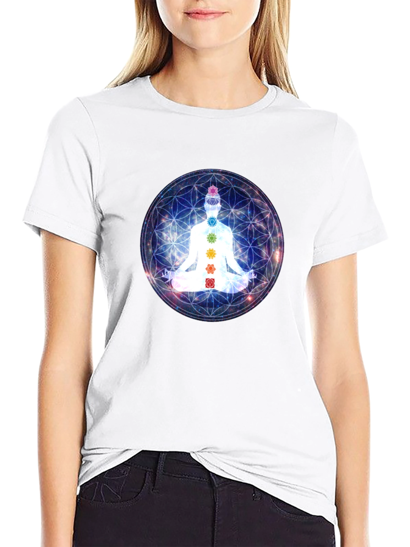 Chakra Meditation T-Shirt - Black Yoga Tee