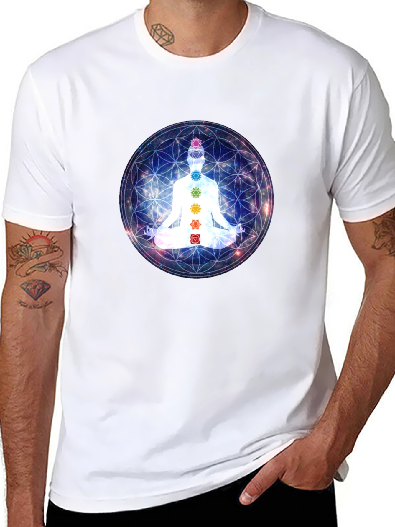 Chakra Meditation T-Shirt - Black Yoga Tee