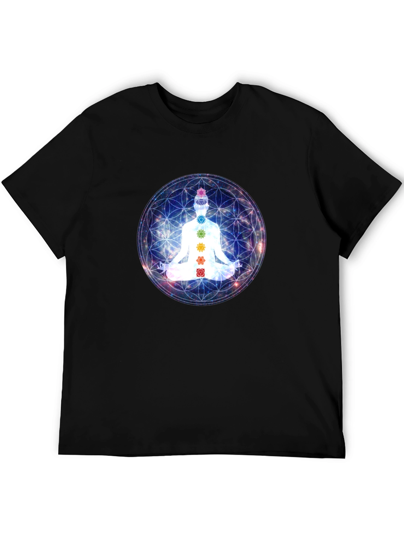 Chakra Meditation T-Shirt - Black Yoga Tee