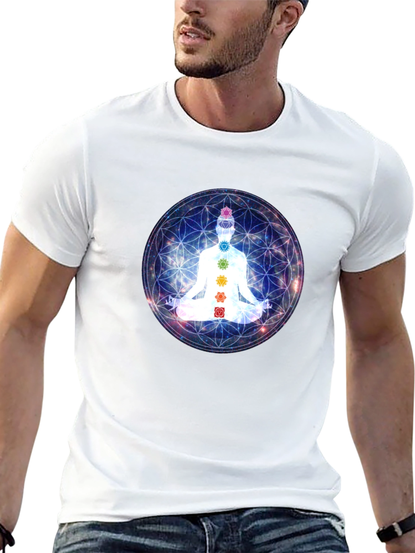 Chakra Meditation T-Shirt - Black Yoga Tee