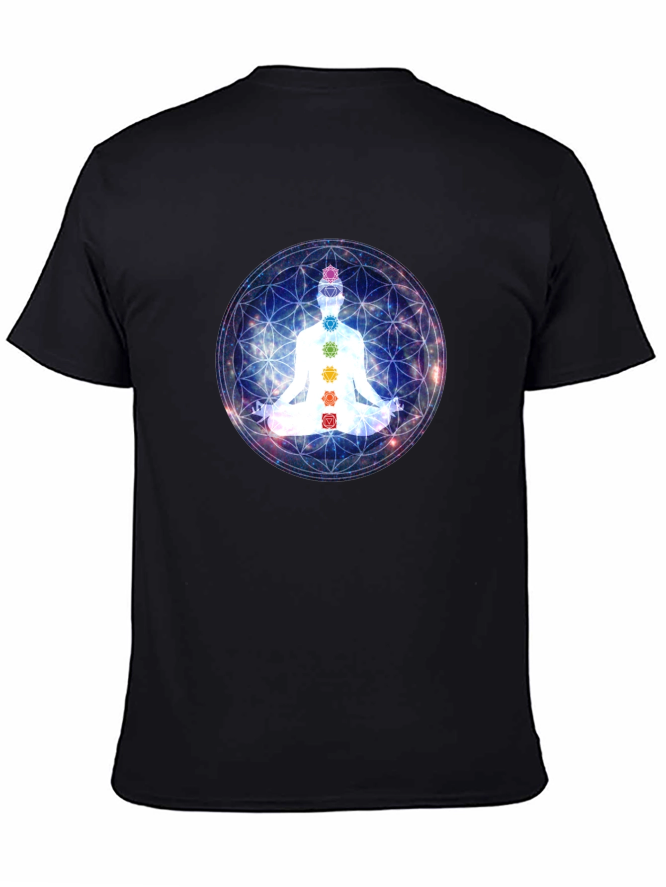 Chakra Meditation T-Shirt - Black Yoga Tee