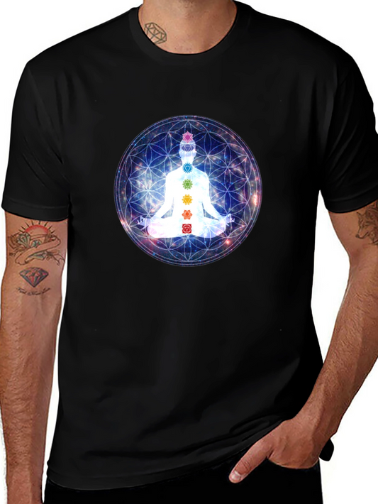 Chakra Meditation T-Shirt - Black Yoga Tee