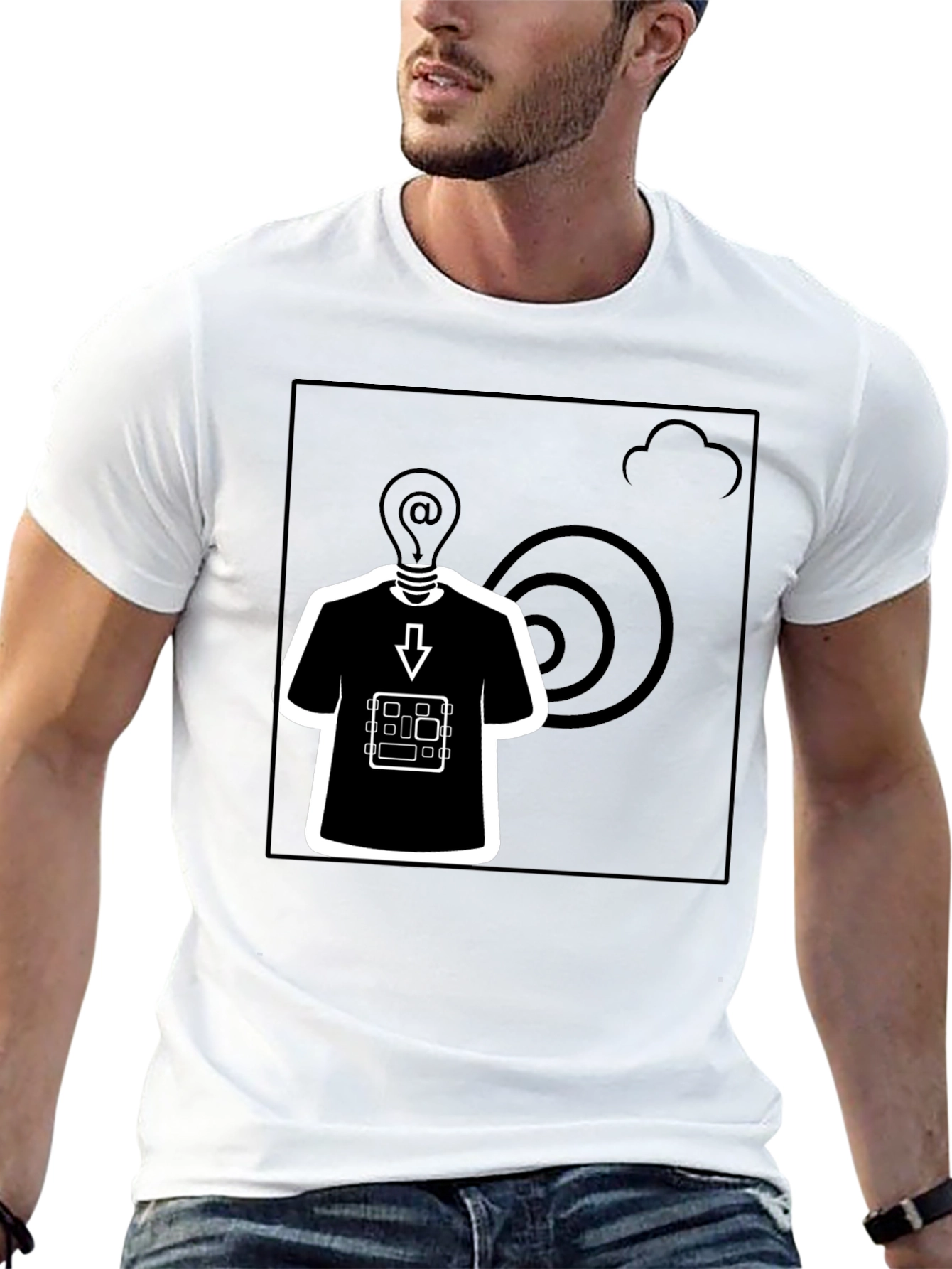 Black Graphic Tee - Tech Mind T-Shirt