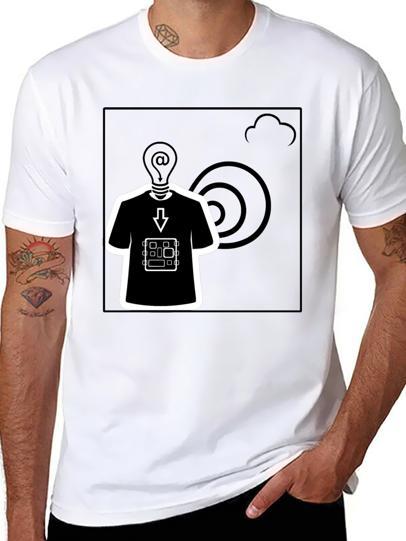 Black Graphic Tee - Tech Mind T-Shirt