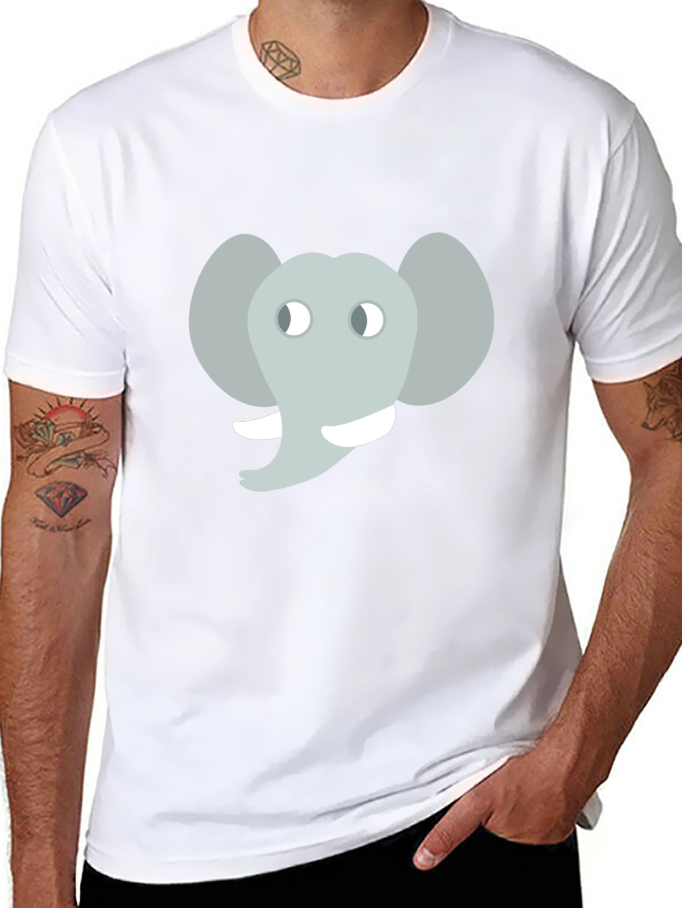 Elephant Graphic Black T-Shirt