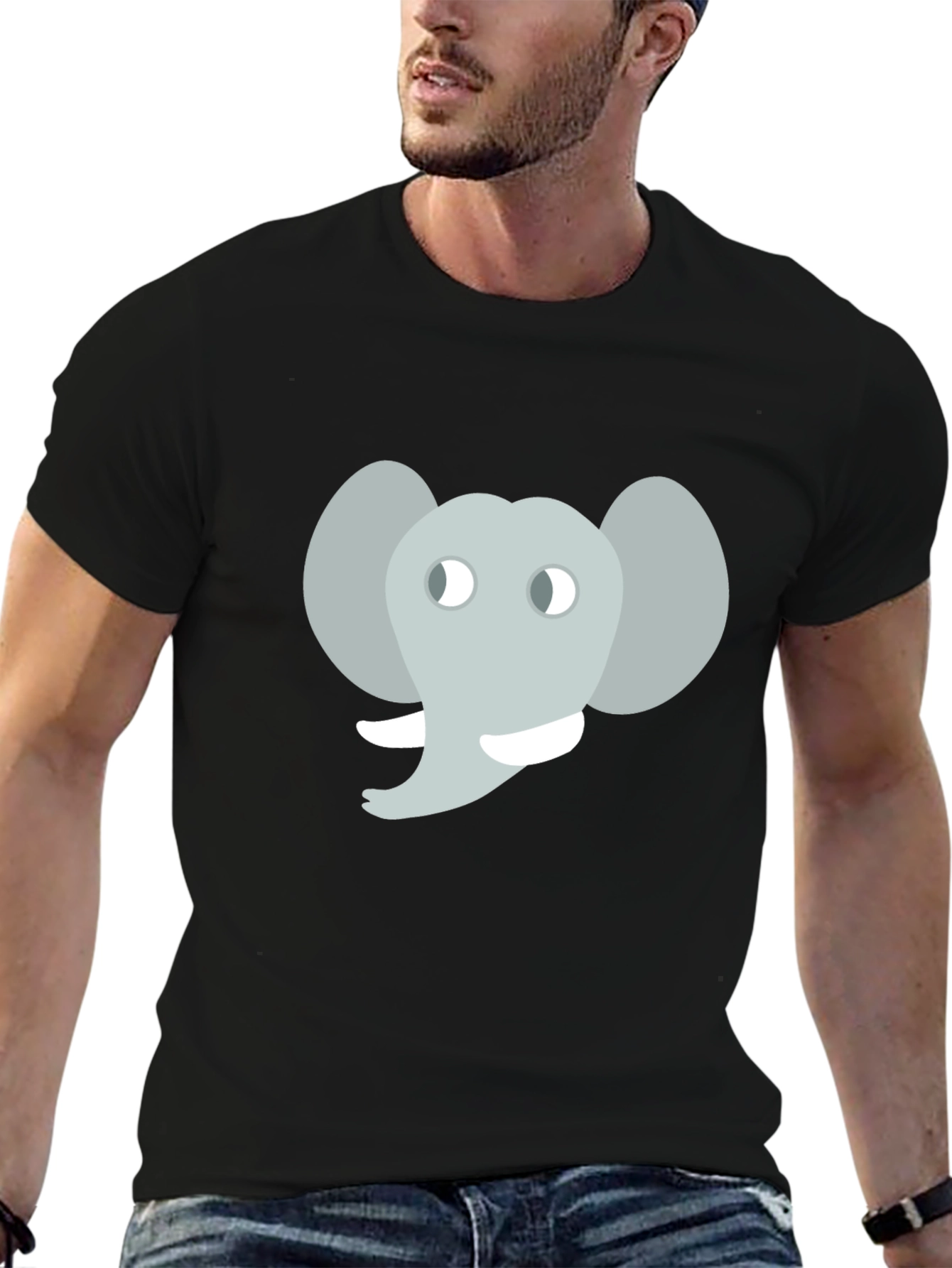 Elephant Graphic Black T-Shirt