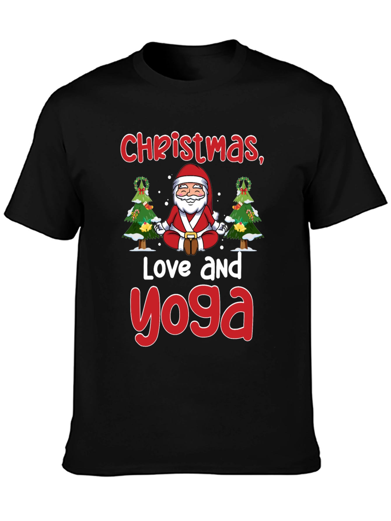 Christmas Love Yoga T-Shirt Holiday Santa Meditation