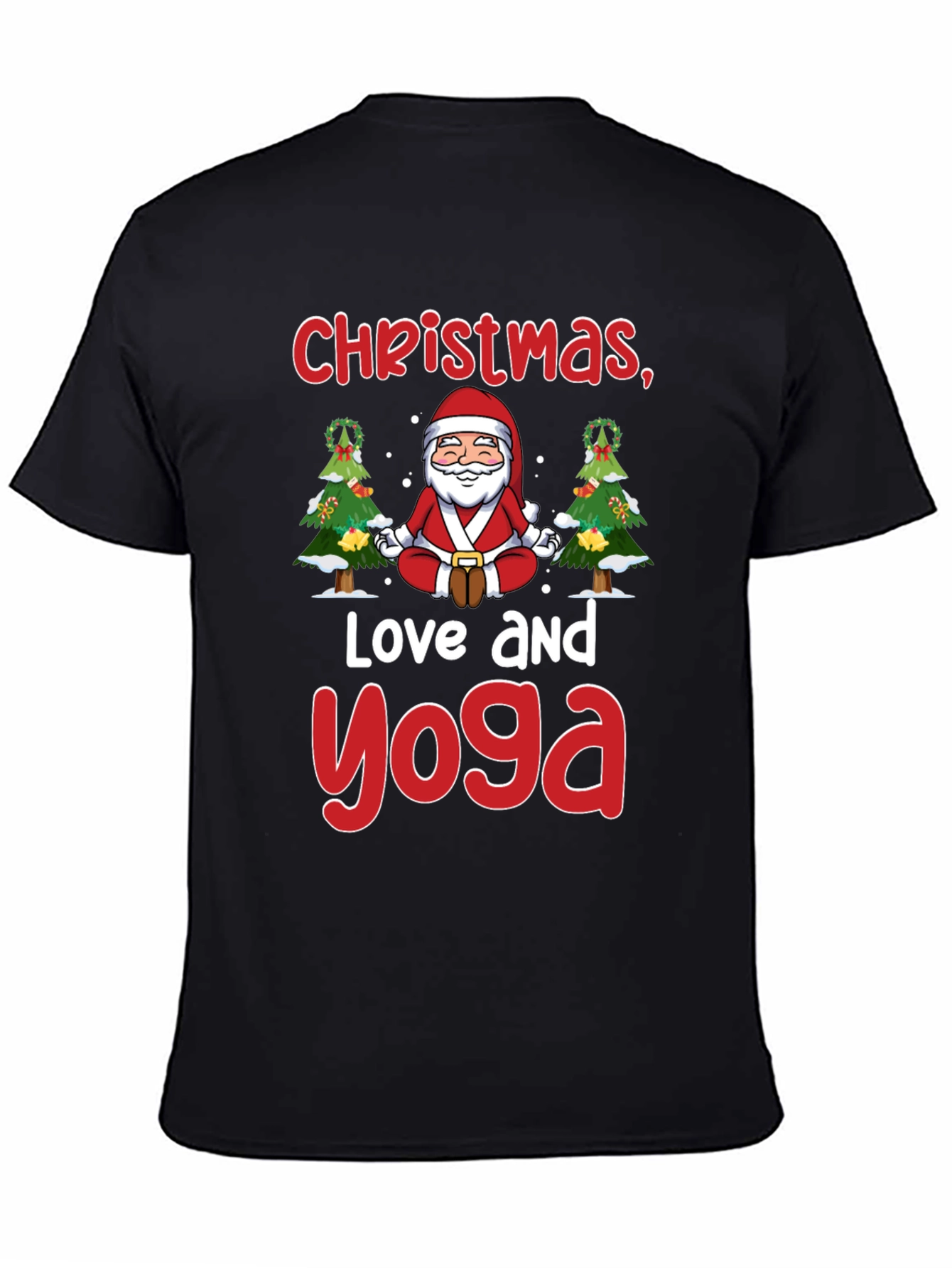 Christmas Love Yoga T-Shirt Holiday Santa Meditation