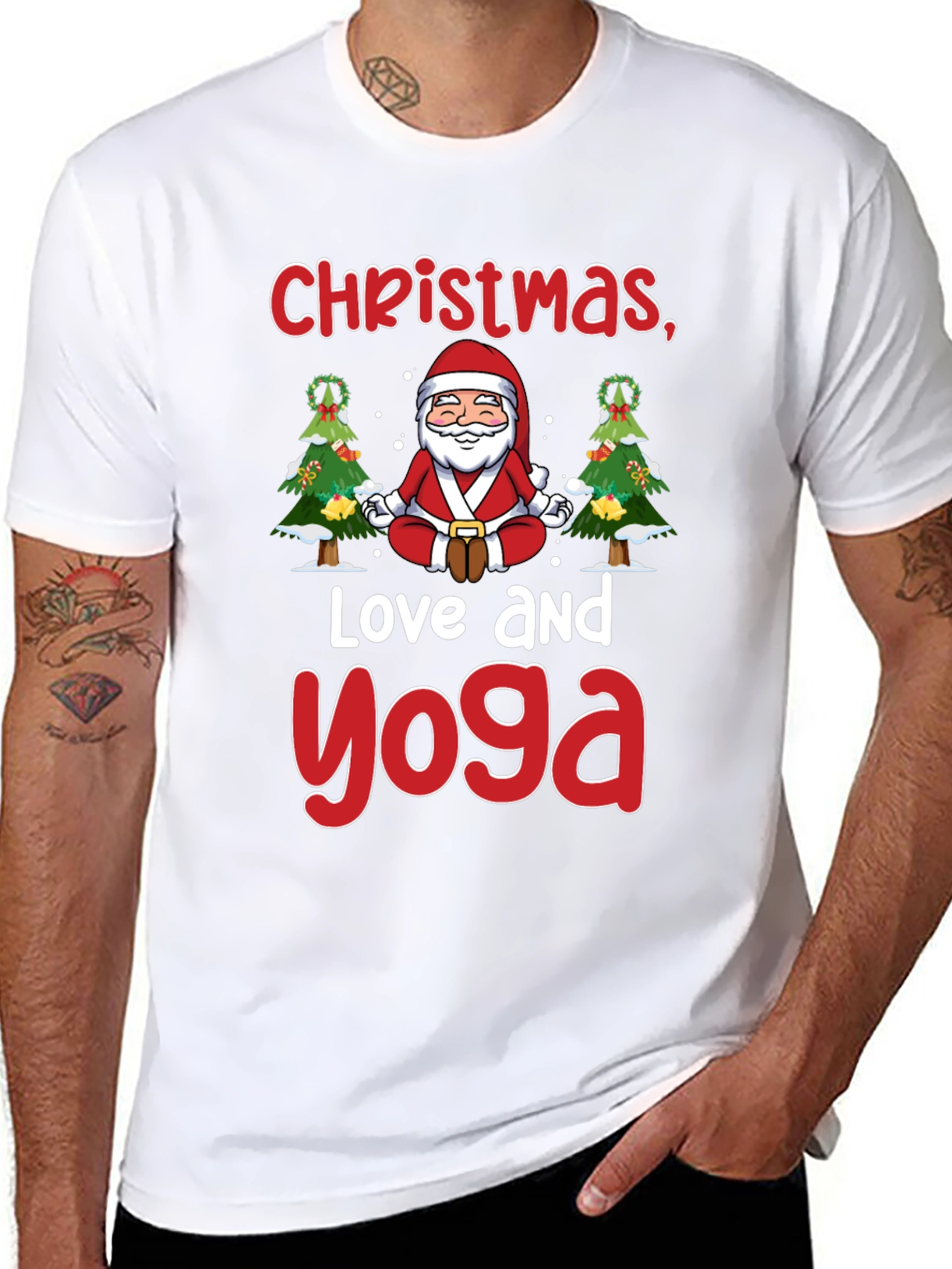 Christmas Love Yoga T-Shirt Holiday Santa Meditation