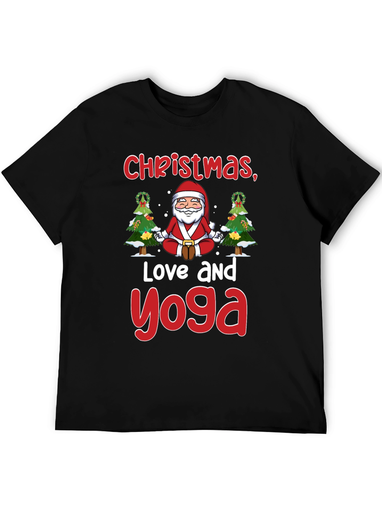Christmas Love Yoga T-Shirt Holiday Santa Meditation