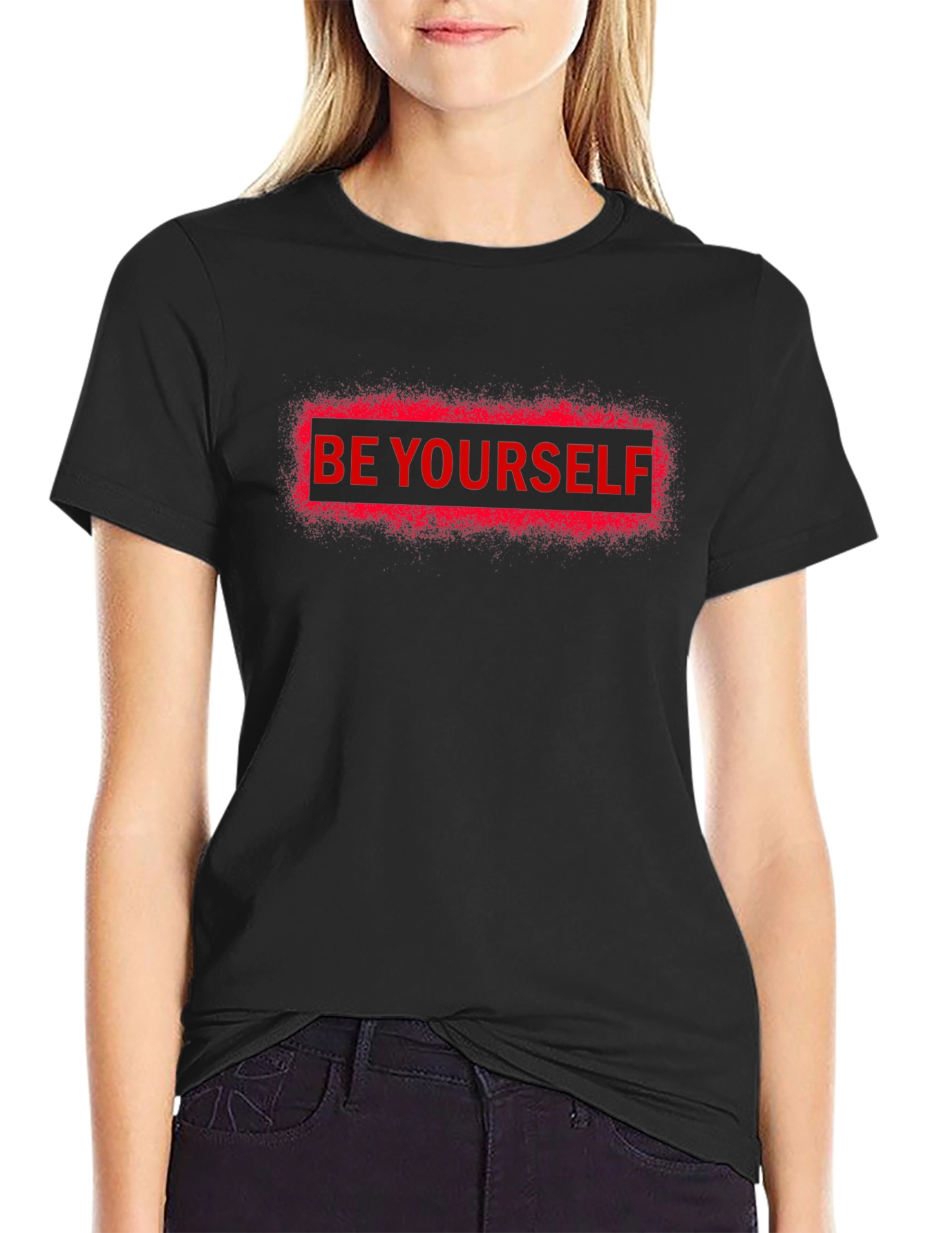 Be Yourself Graphic Tee - Trendy Black T-Shirt