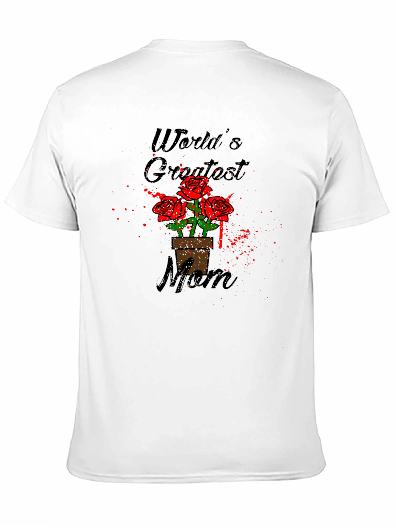 Worlds Greatest Mom Rose T-Shirt - Black