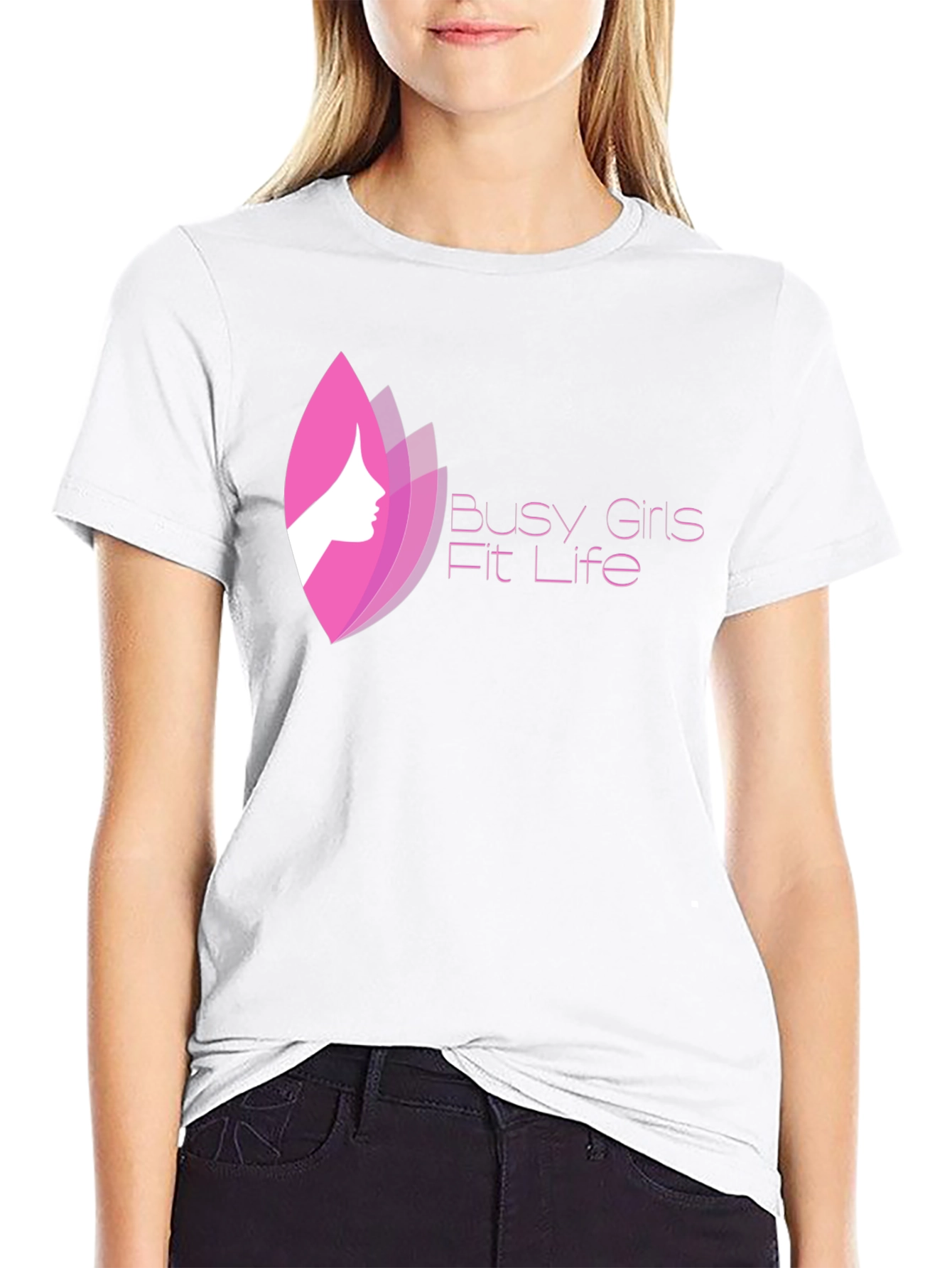 Busy Girls Fit Life Black Graphic Tee