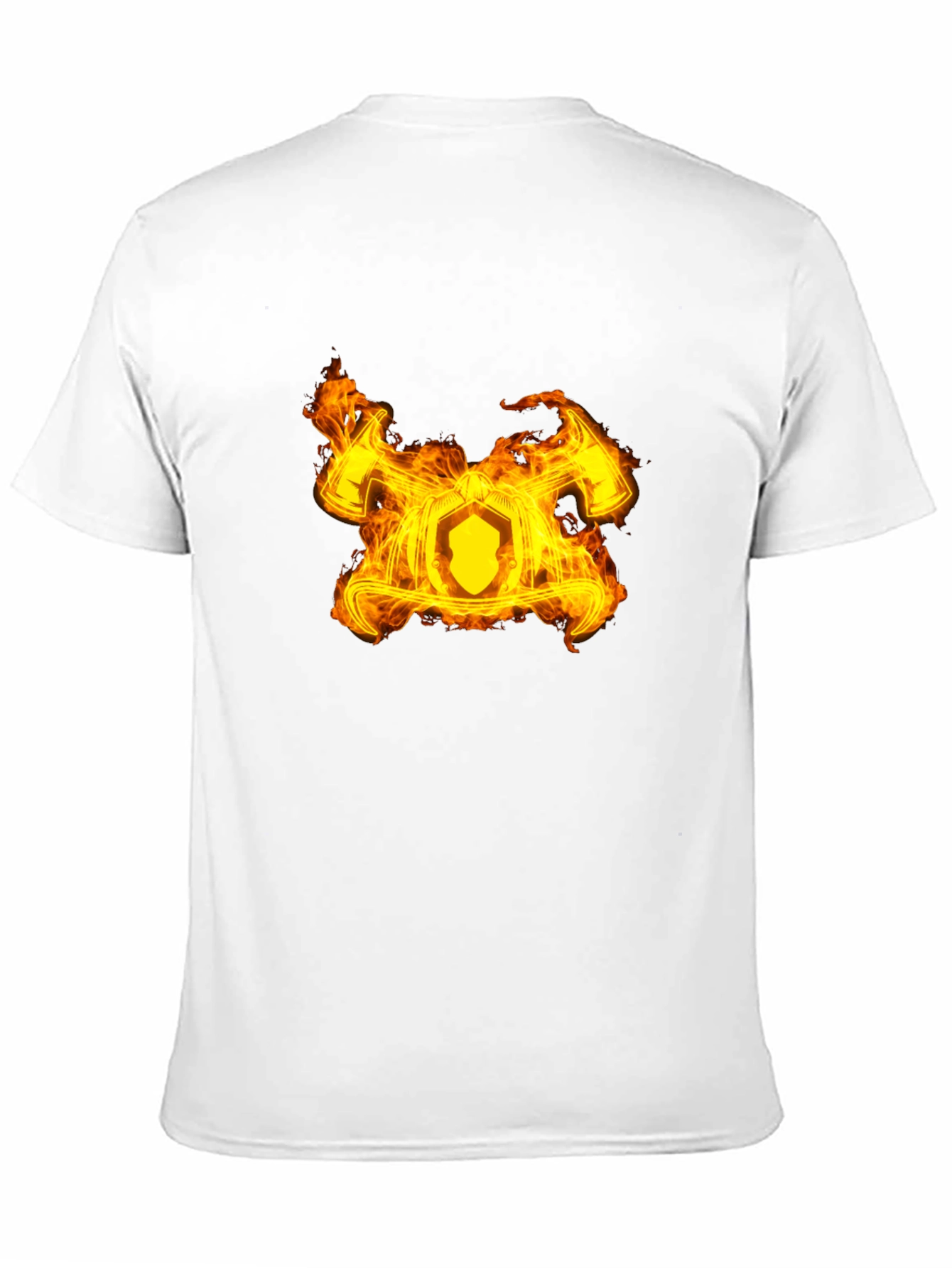 Fiery Firefighter Maltese Cross Black T-Shirt