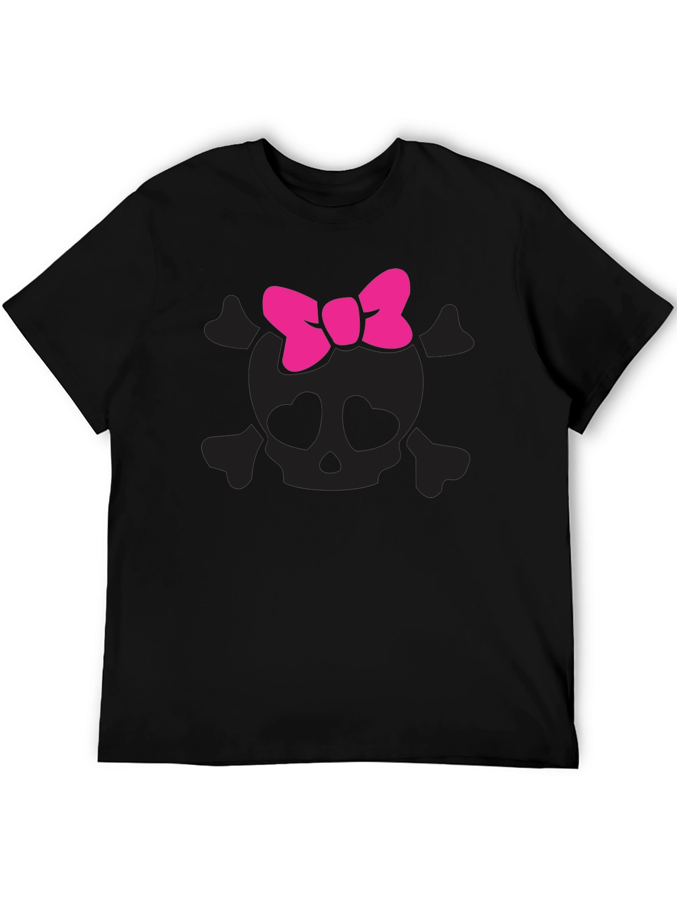 Skull and Bow Graphic Tee - Black