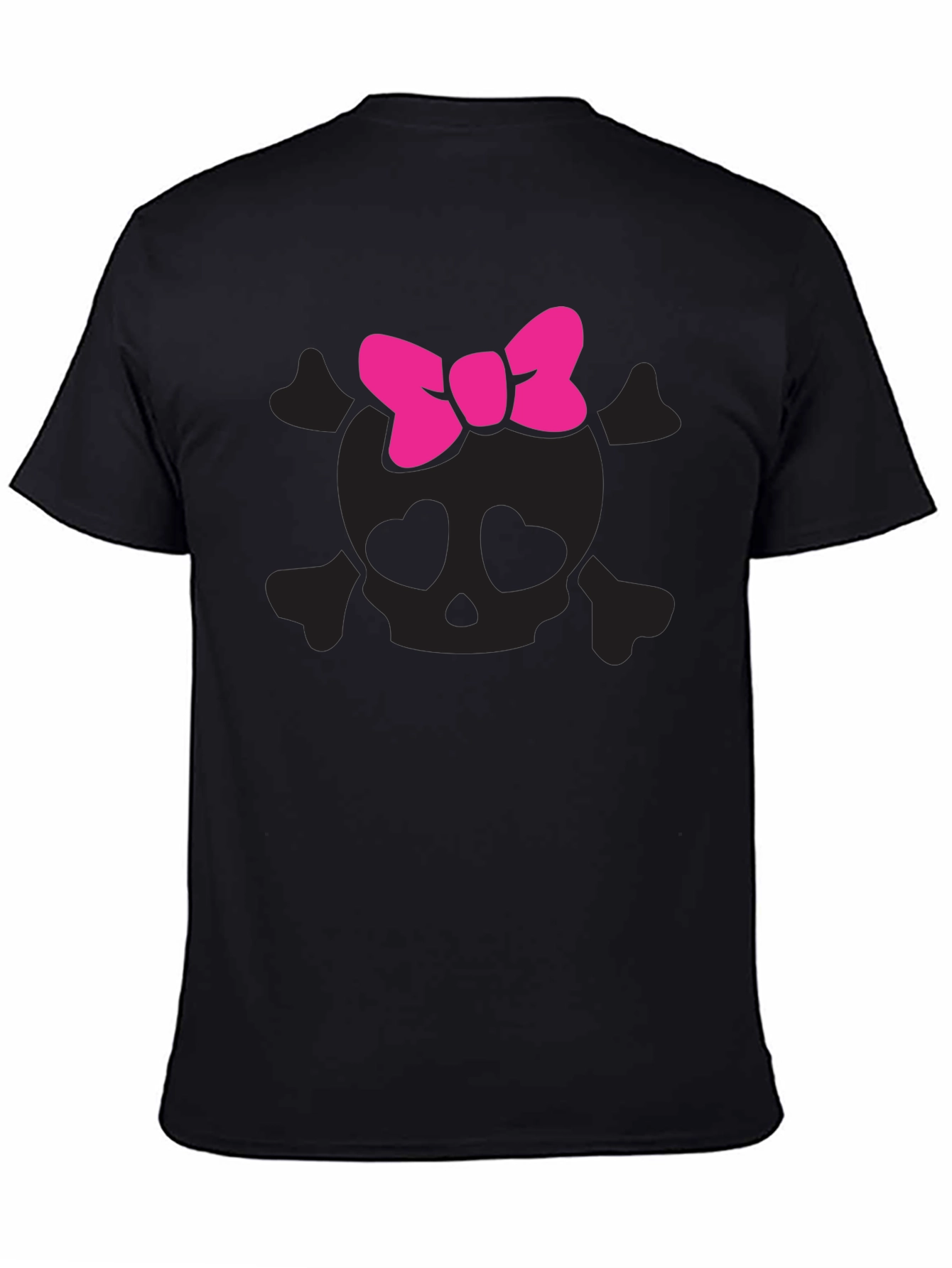 Skull and Bow Graphic Tee - Black