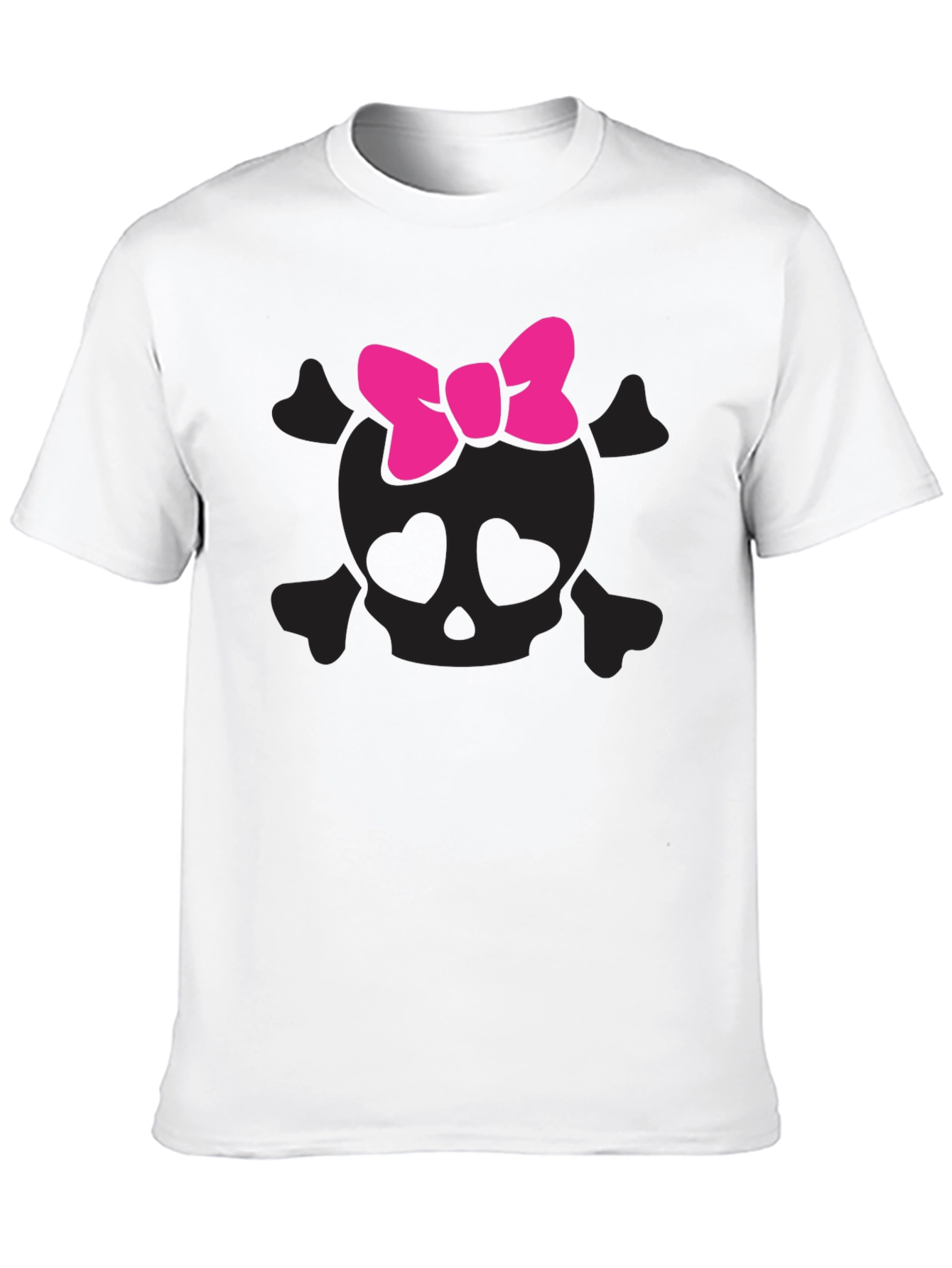 Skull and Bow Graphic Tee - Black
