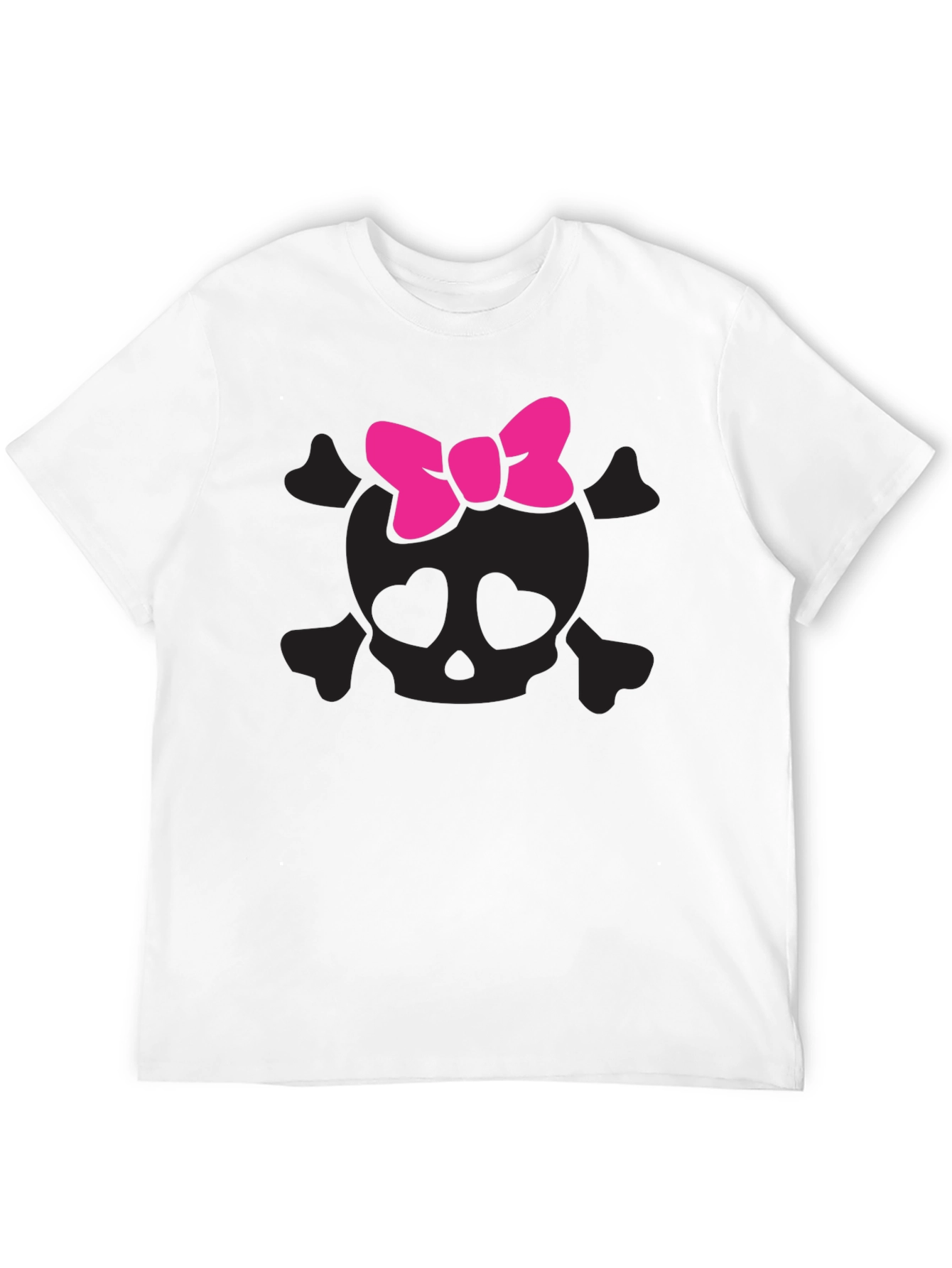 Skull and Bow Graphic Tee - Black