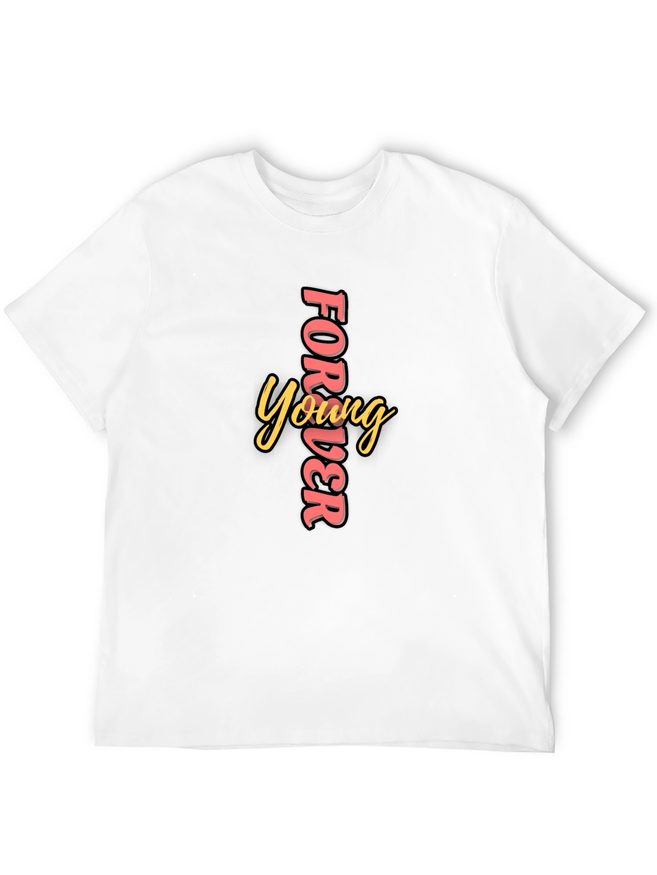 Forever Young Black Graphic Tee