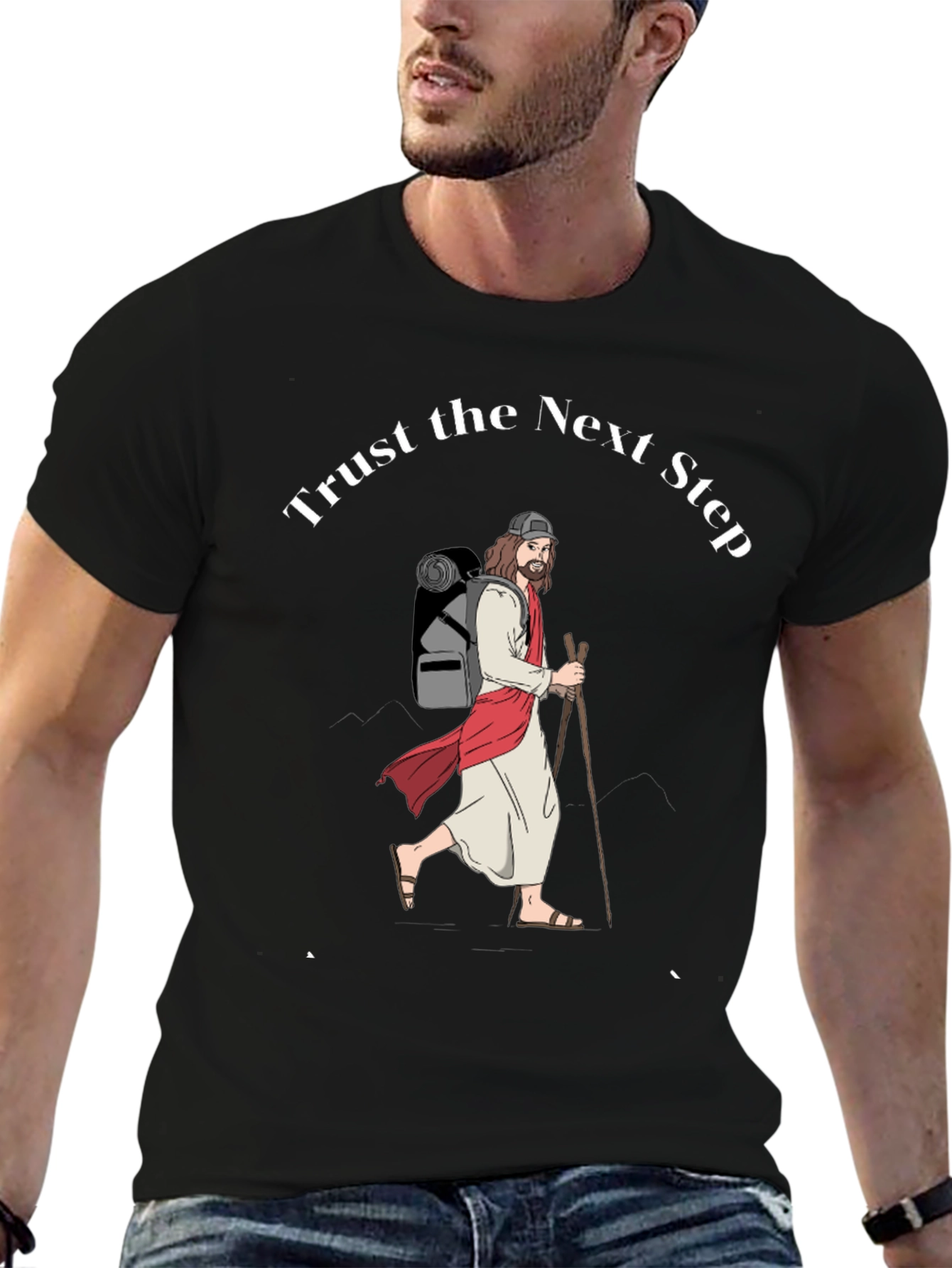 Trust the Next Step Graphic Tee - Black