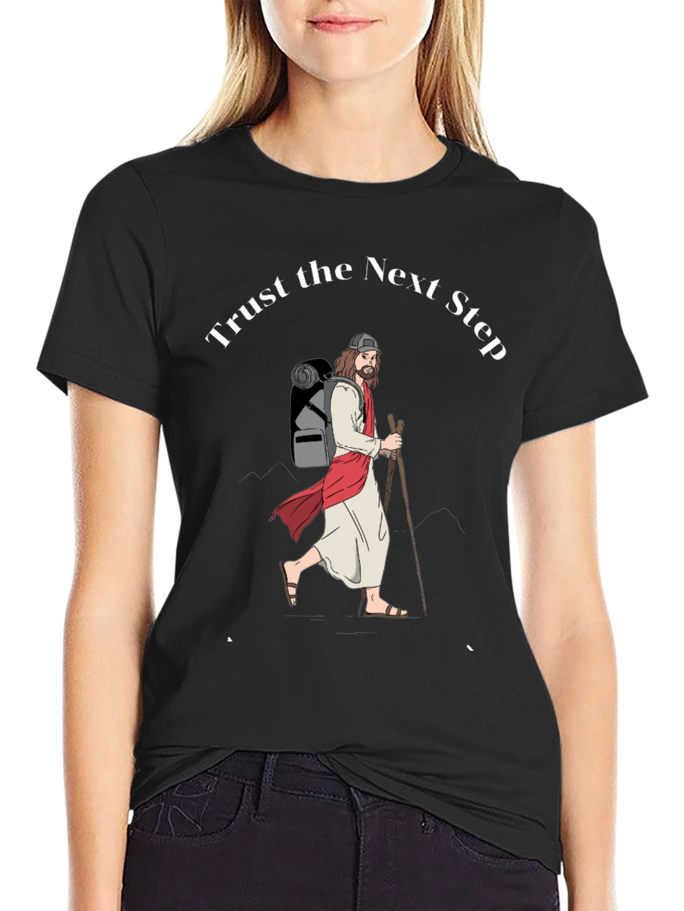 Trust the Next Step Graphic Tee - Black