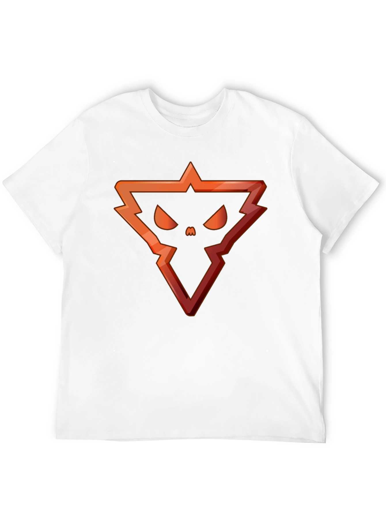 Edgy Triangle Skull Graphic Tee - Black Cotton Blend