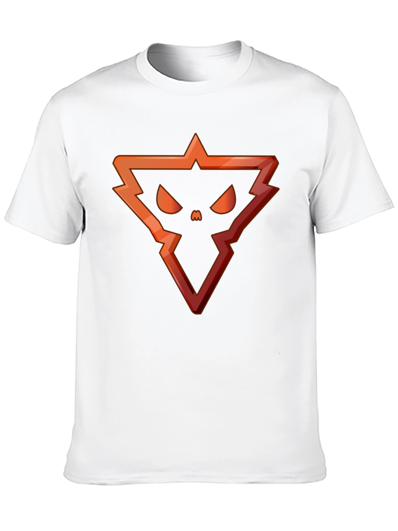 Edgy Triangle Skull Graphic Tee - Black Cotton Blend