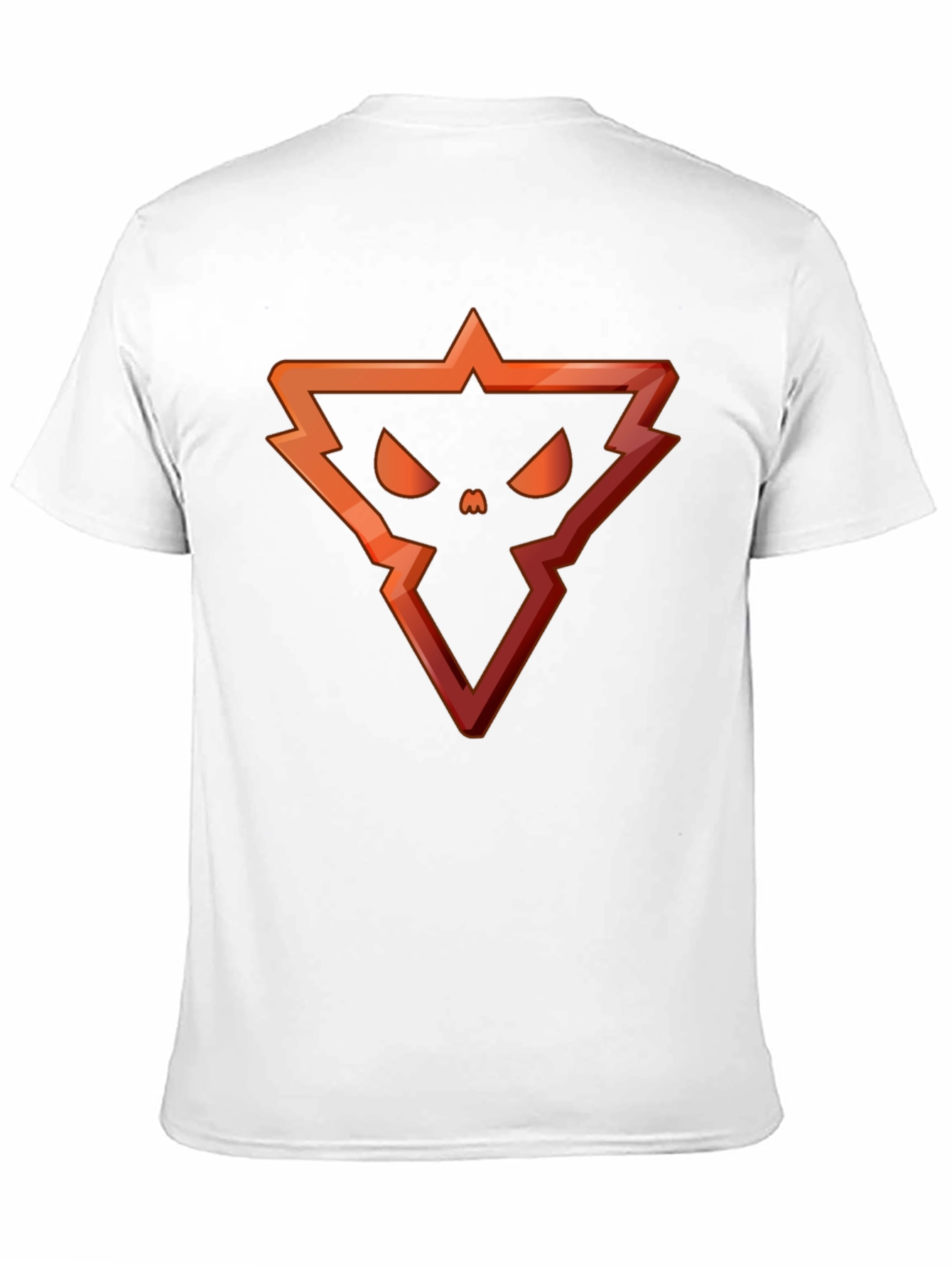 Edgy Triangle Skull Graphic Tee - Black Cotton Blend