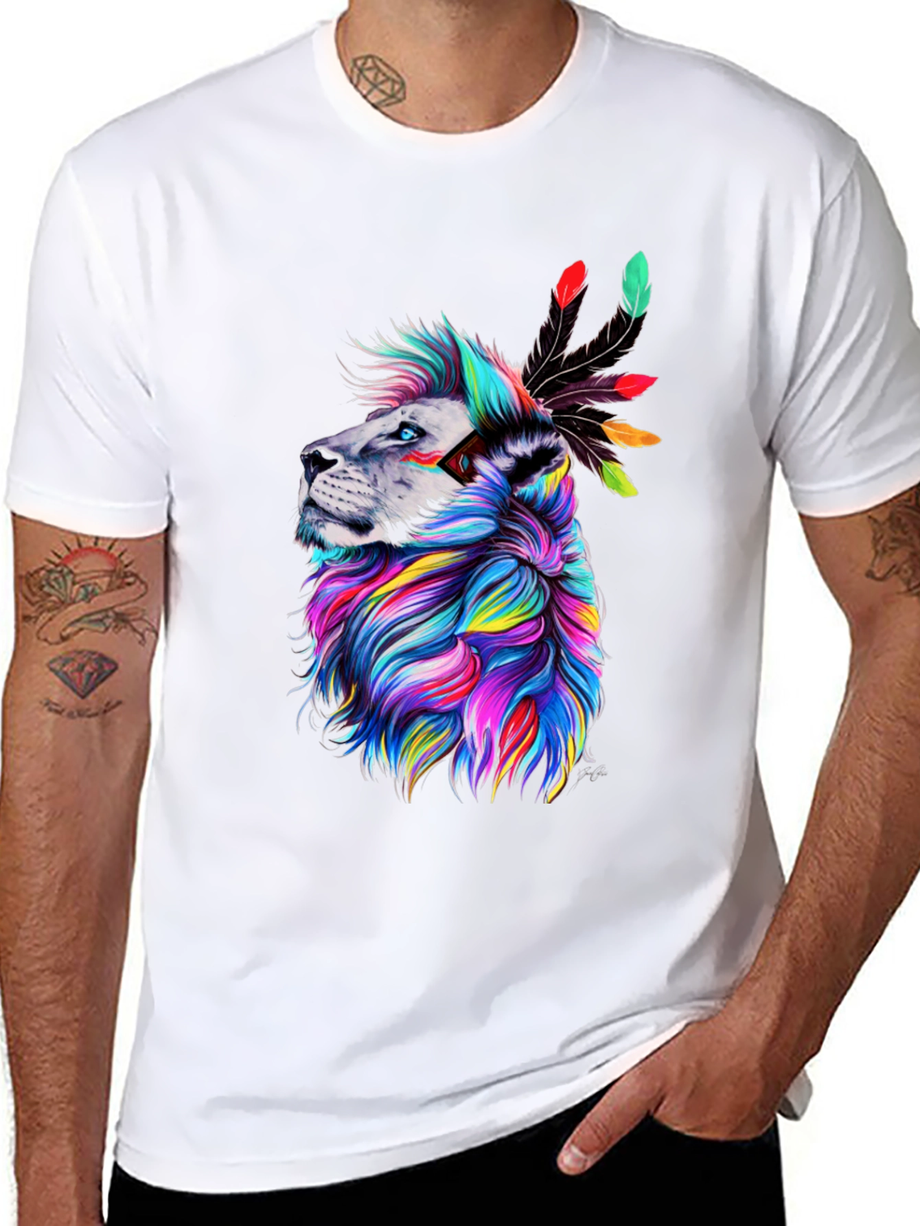 Colorful Lion Graphic Tee