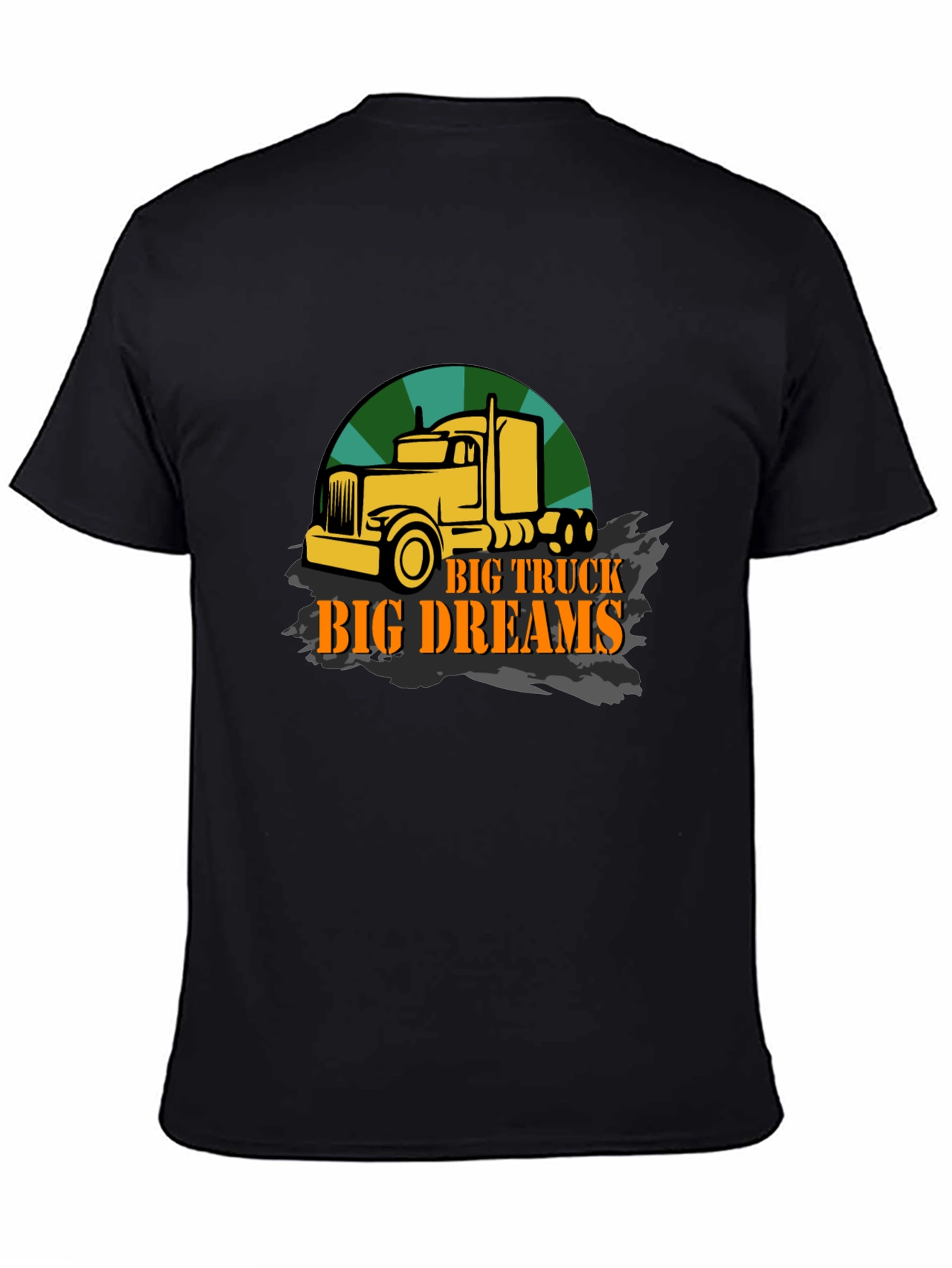 Big Truck Big Dreams Black Graphic T-Shirt