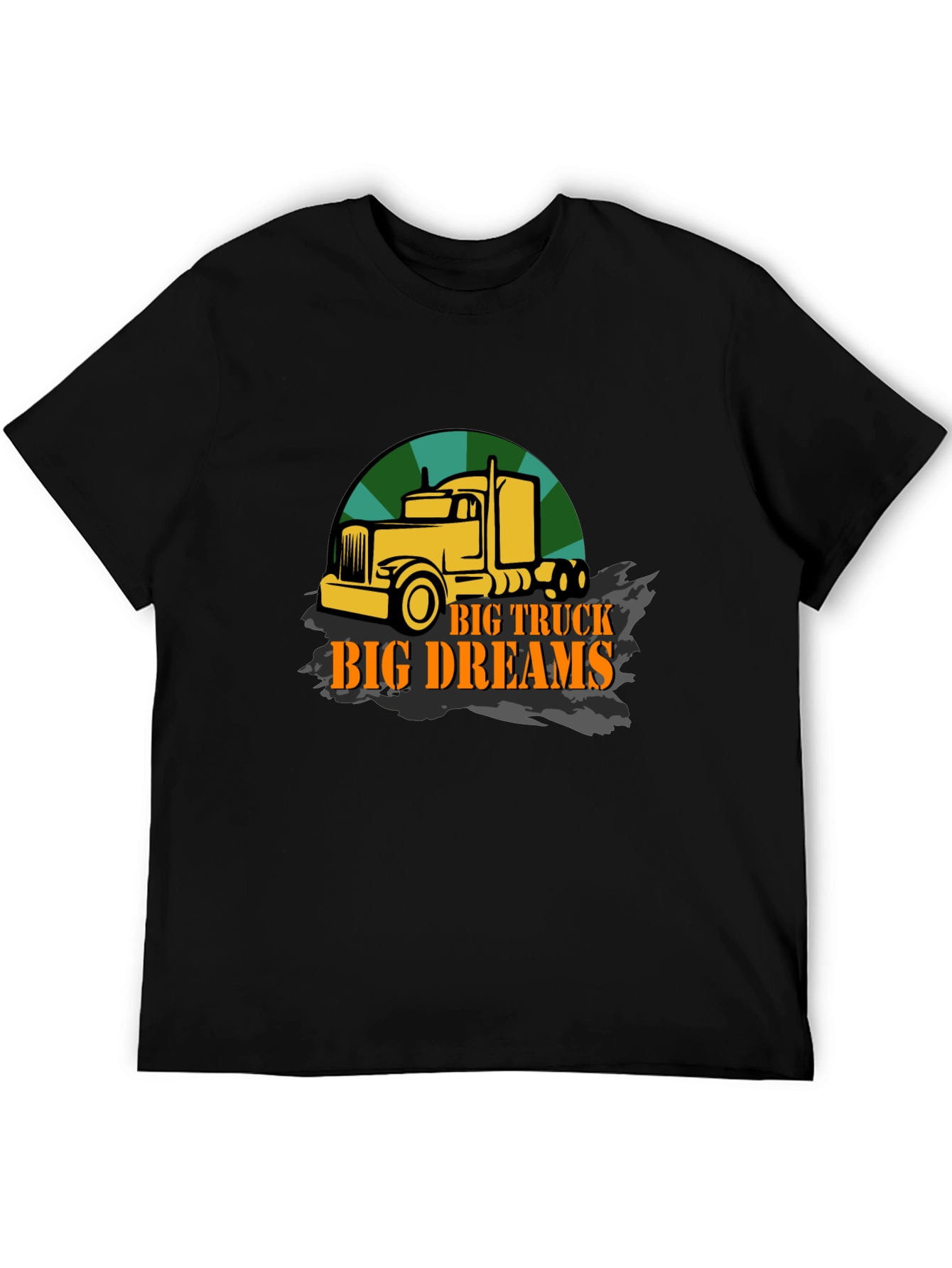 Big Truck Big Dreams Black Graphic T-Shirt