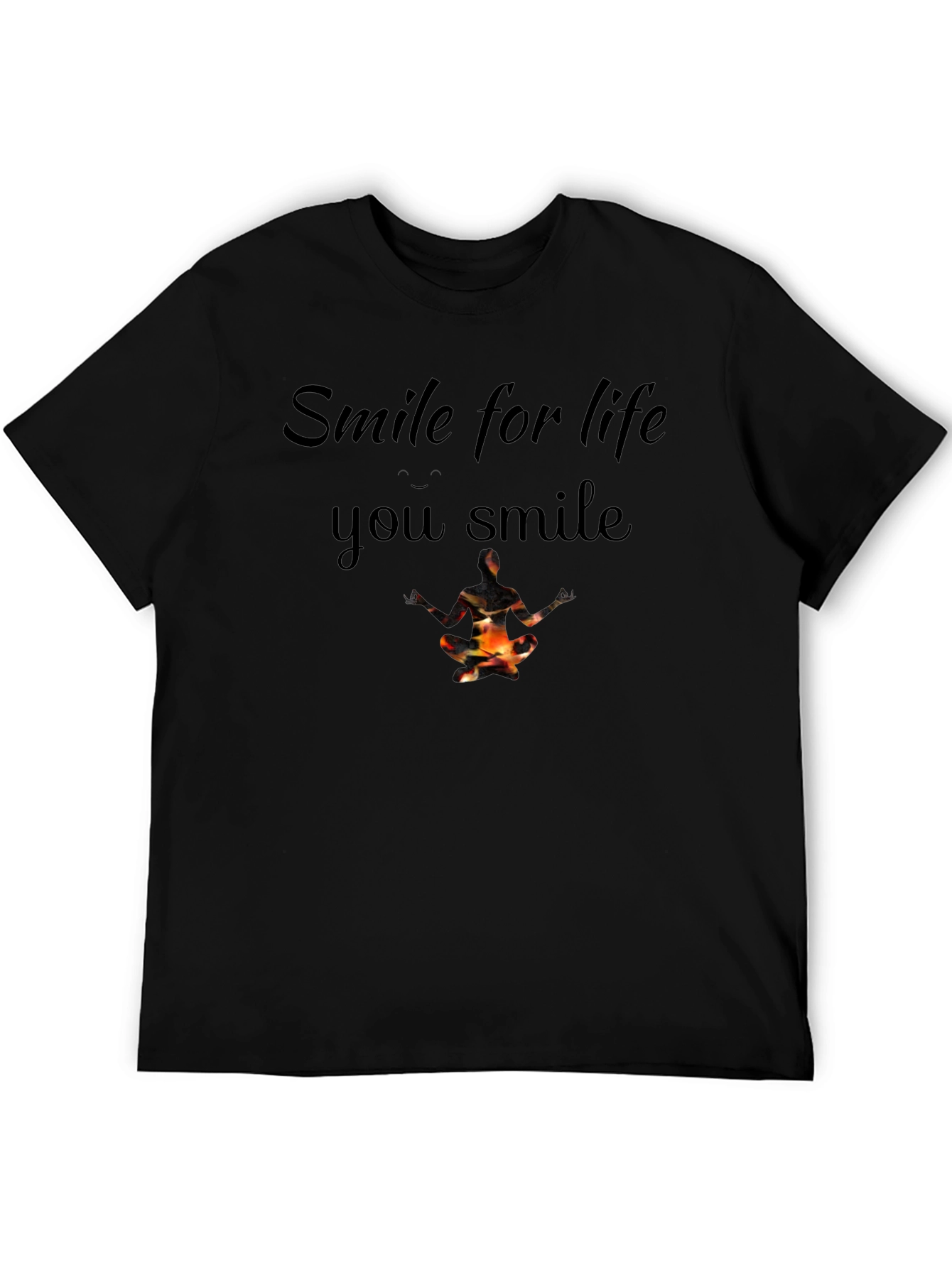 Smile for Life Graphic Black T-Shirt