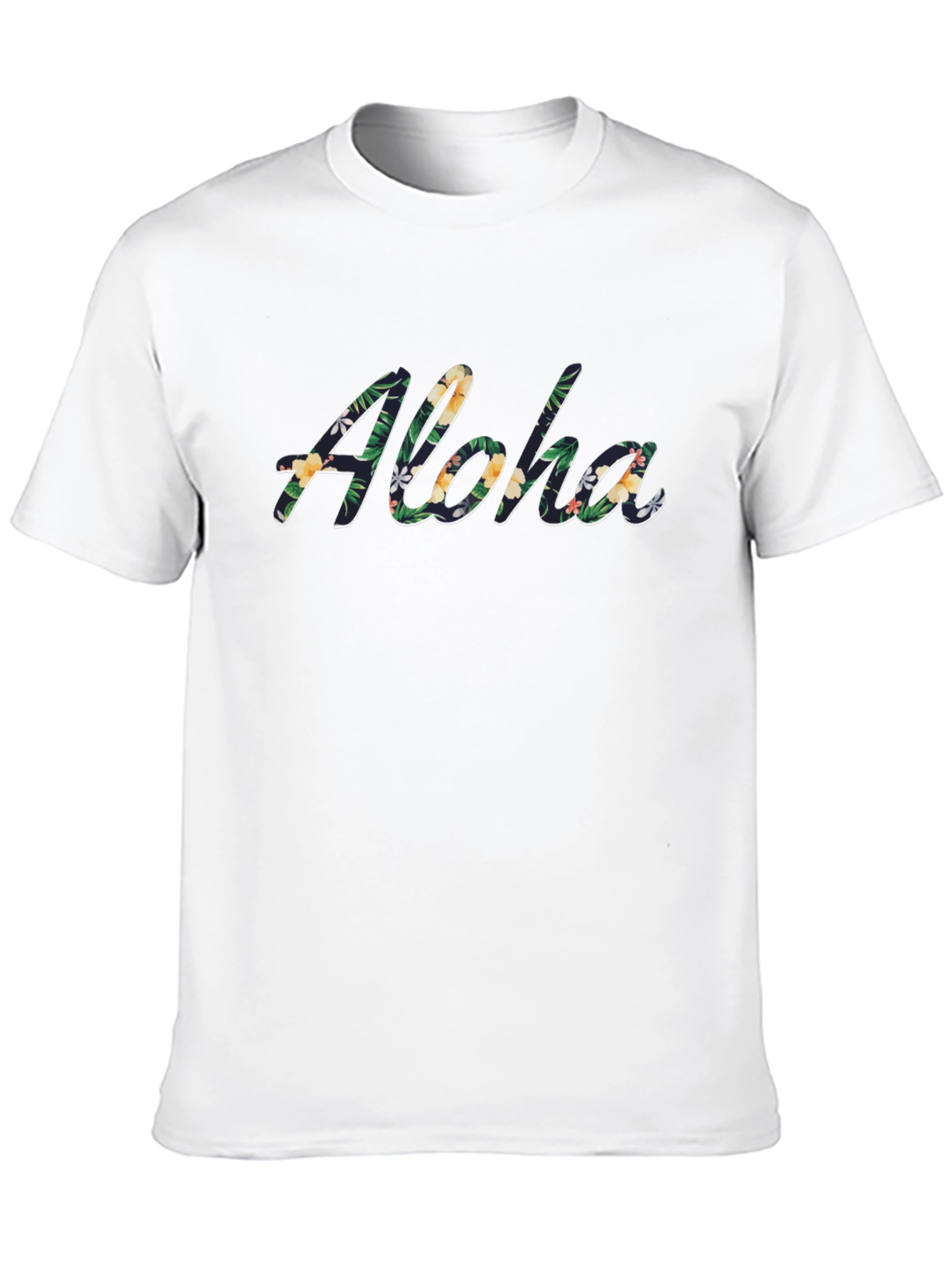 Tropical Aloha Black T-Shirt