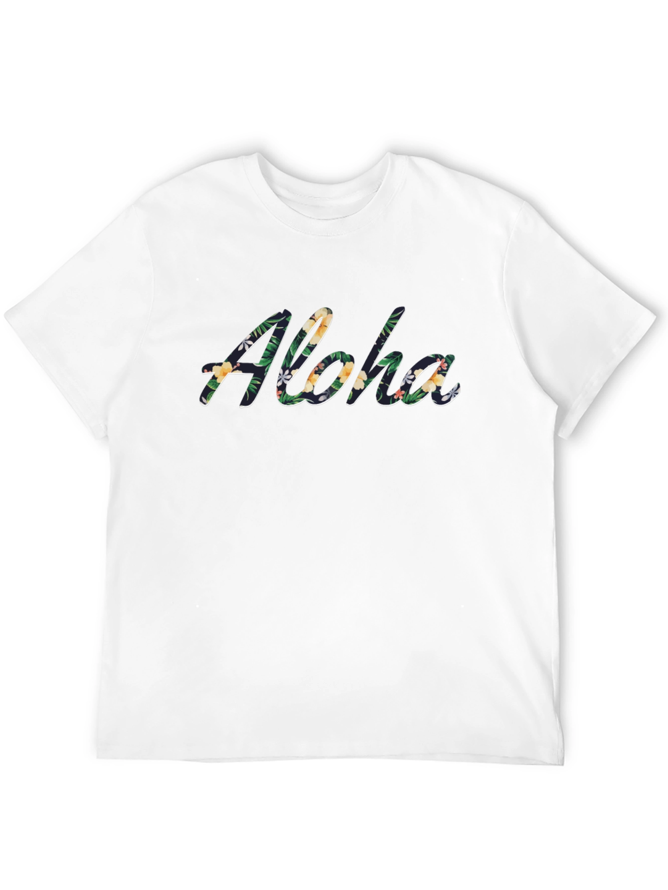 Tropical Aloha Black T-Shirt