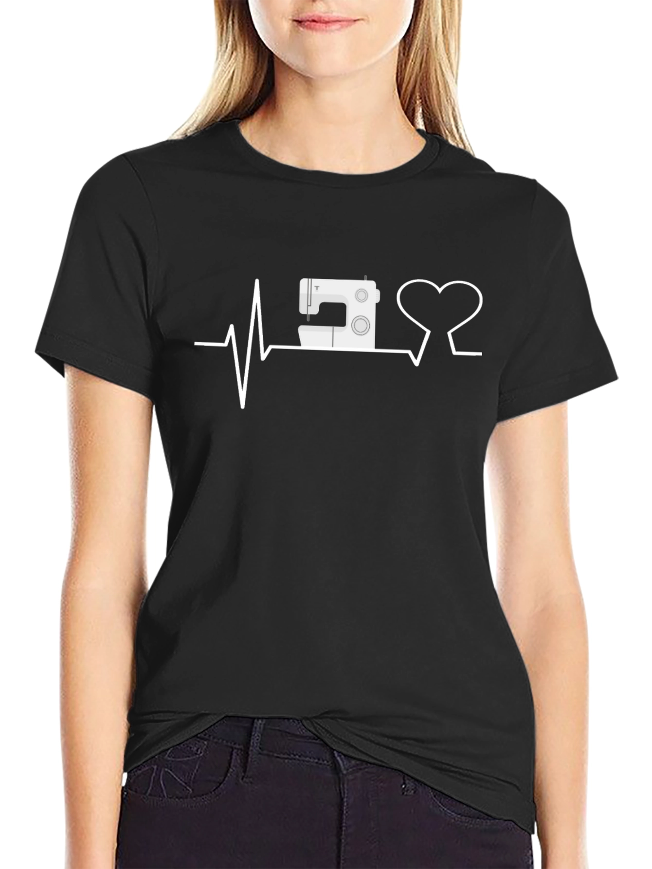 Sewing Heartbeat T-Shirt -  Sewing Machine Love