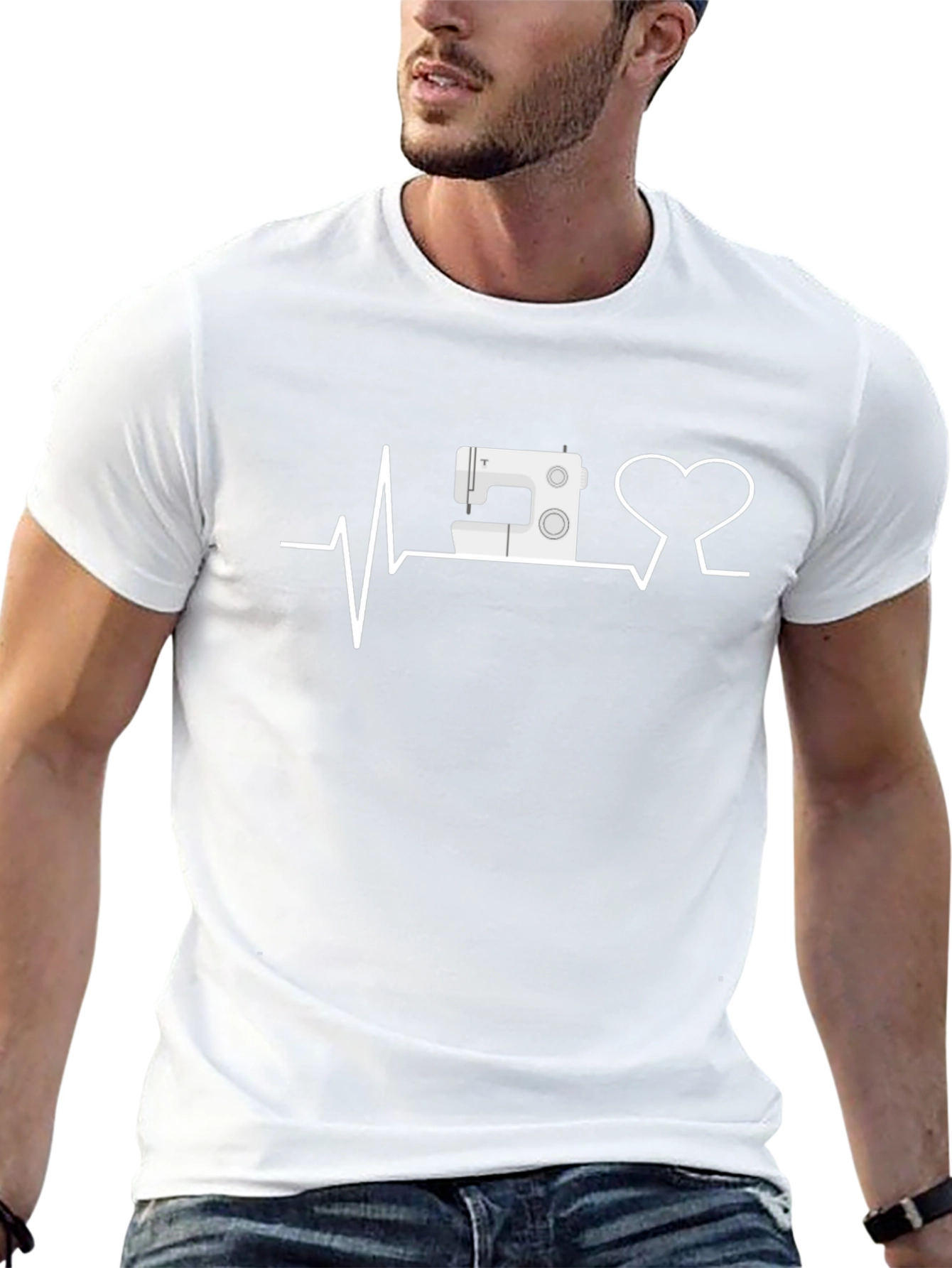 Sewing Heartbeat T-Shirt -  Sewing Machine Love