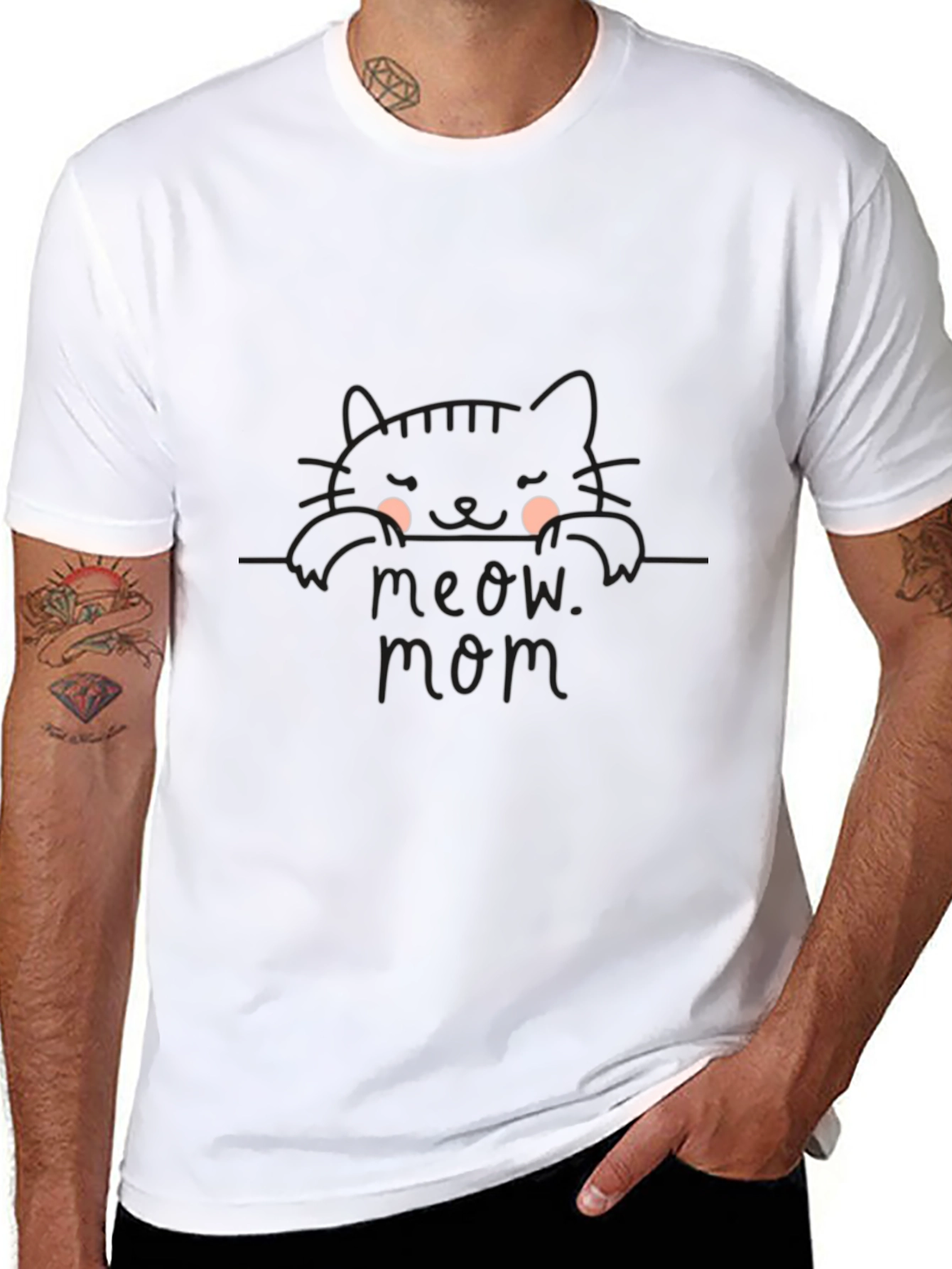 Meow Mom Black Cat T-Shirt