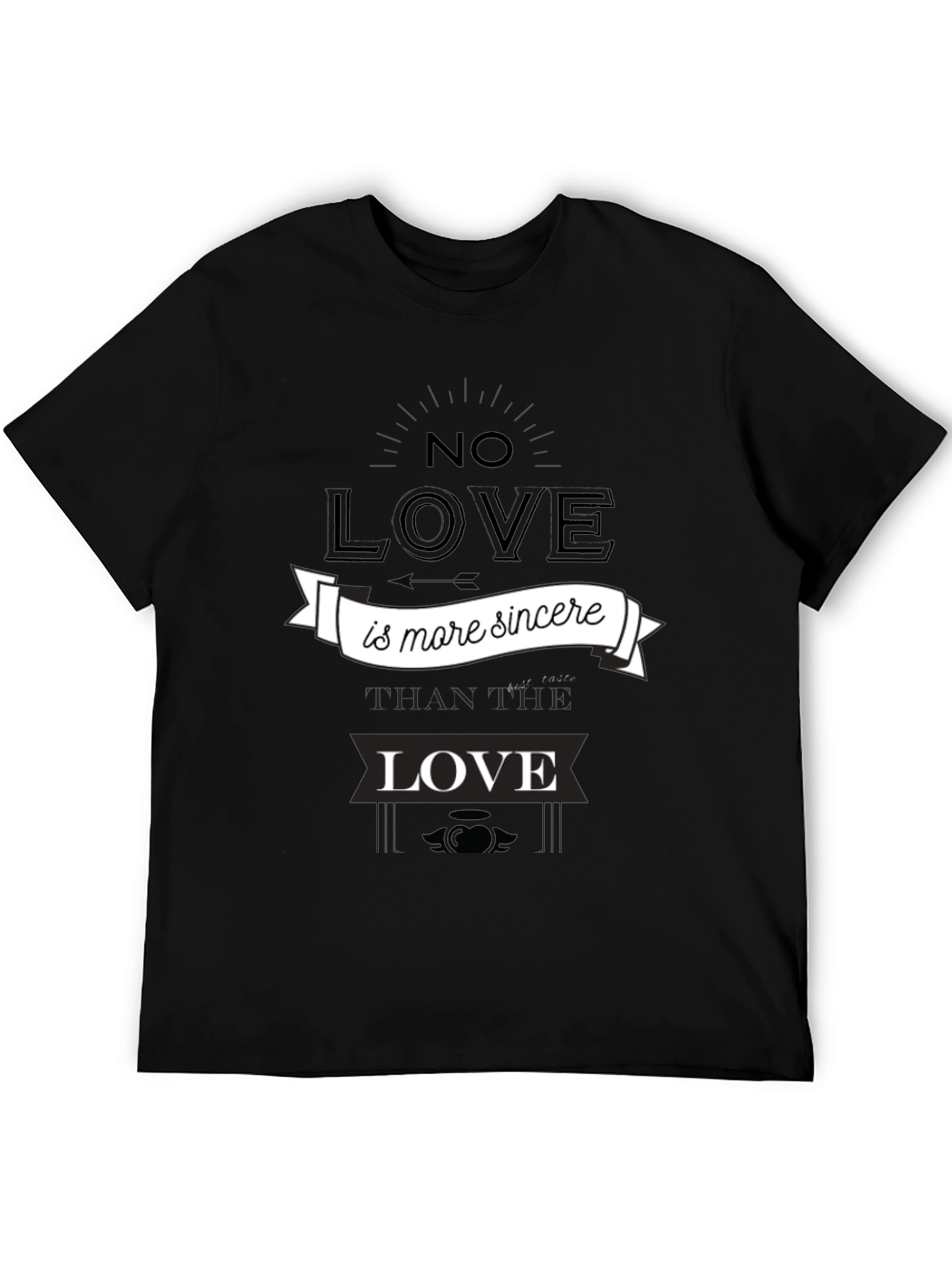Sincere Love Graphic Tee - Black Cotton T-Shirt