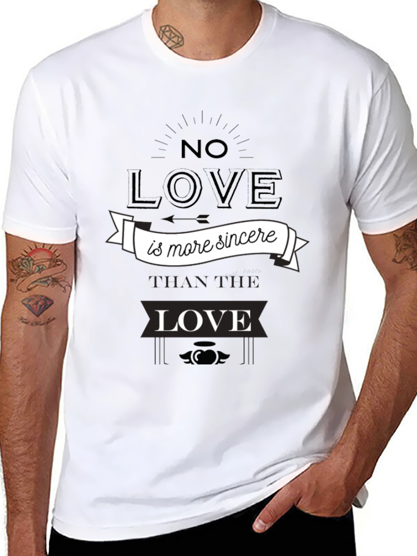 Sincere Love Graphic Tee - Black Cotton T-Shirt