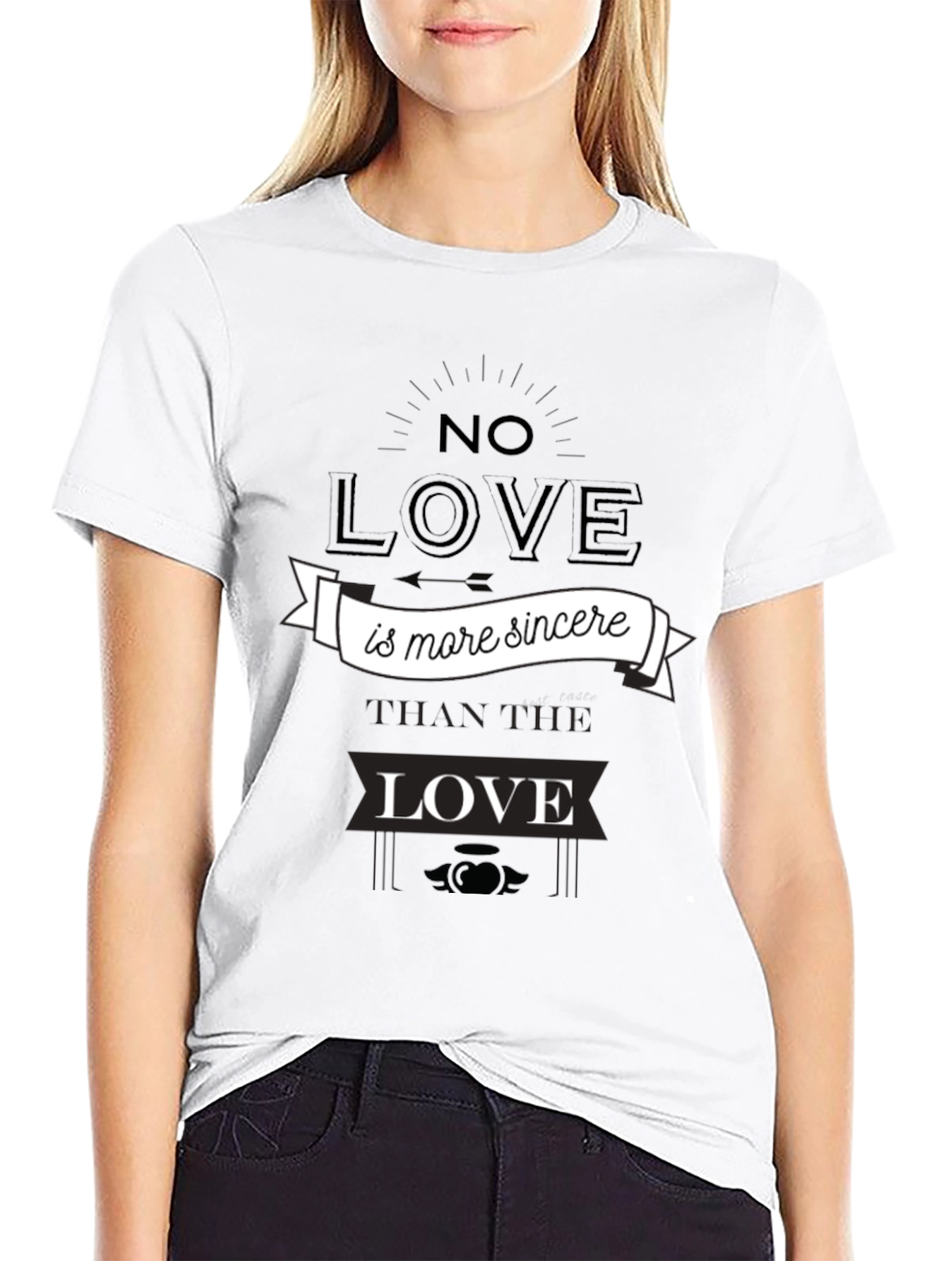 Sincere Love Graphic Tee - Black Cotton T-Shirt