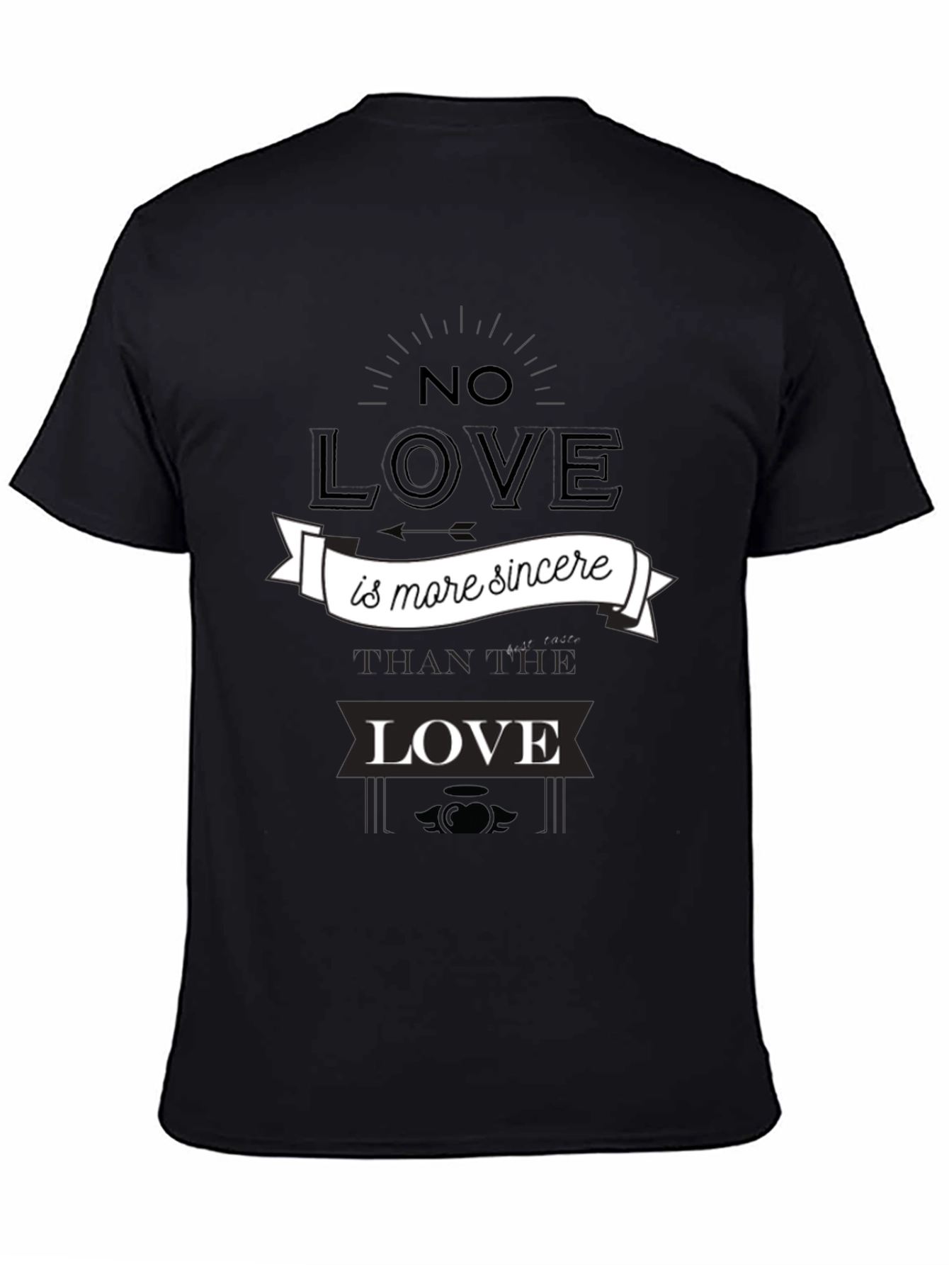Sincere Love Graphic Tee - Black Cotton T-Shirt