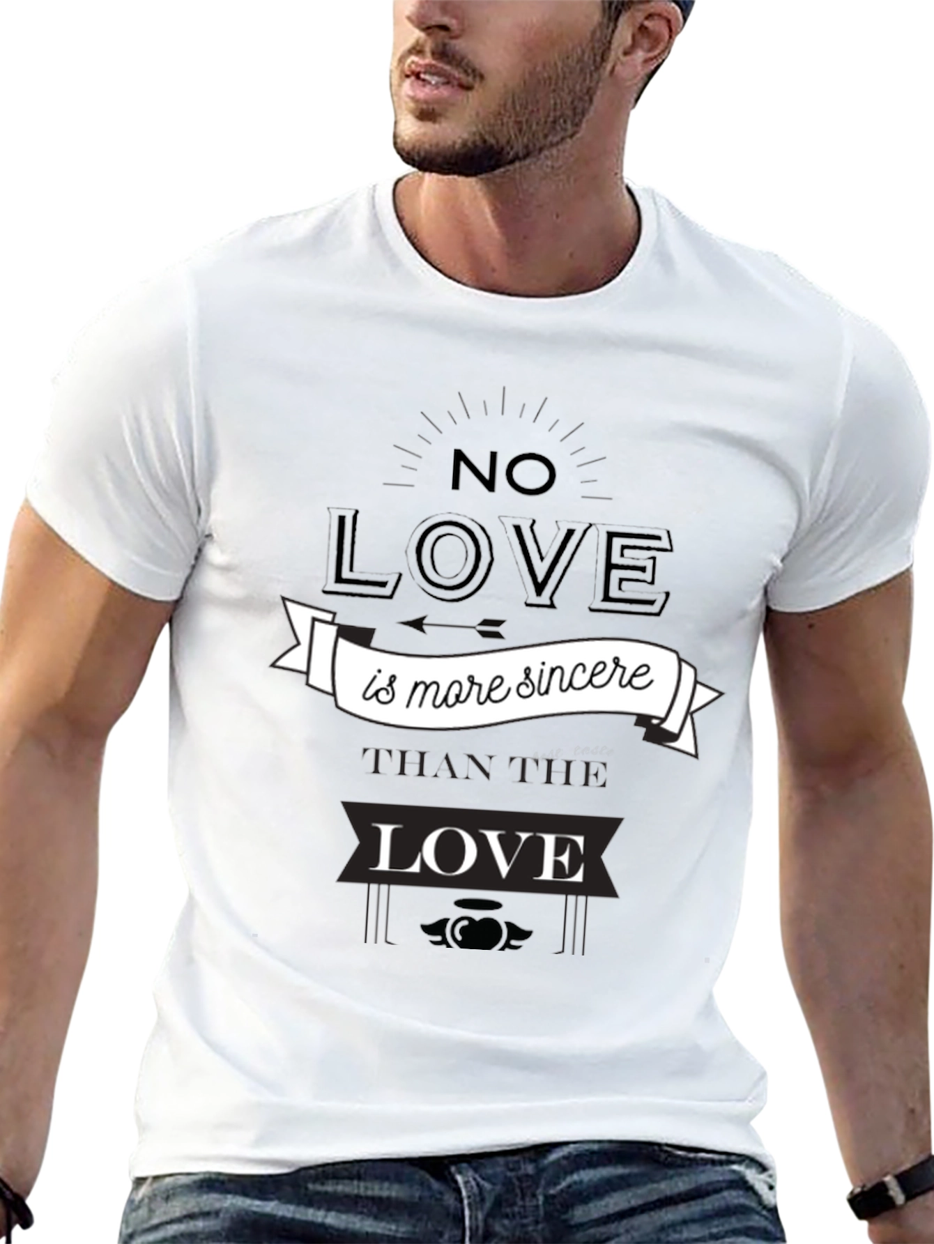 Sincere Love Graphic Tee - Black Cotton T-Shirt